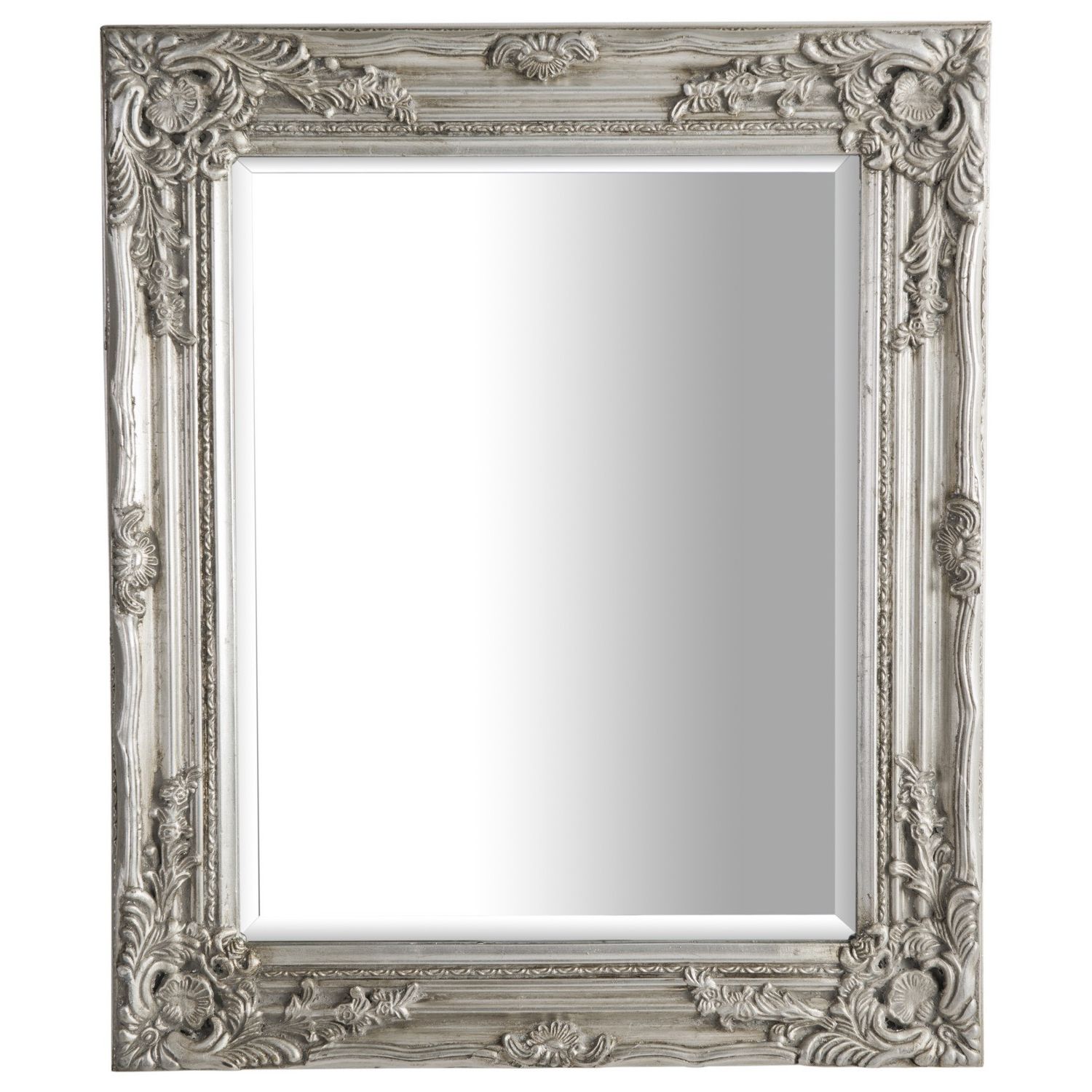 Well Liked Silver Antique Ornate Mirror Pertaining To Silver Wall Mirrors (View 13 of 20)