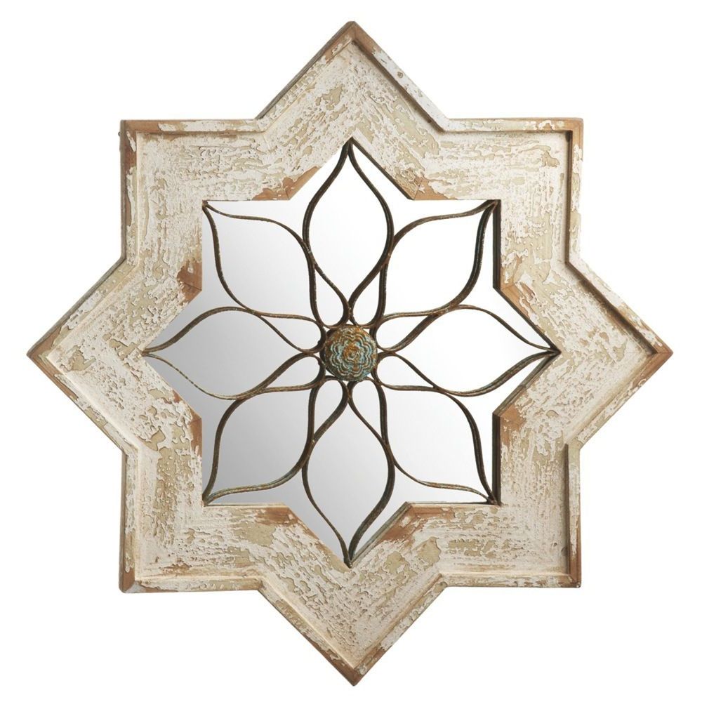 Whitewash Star Wall Mirror Regarding Widely Used Star Wall Mirrors (View 17 of 20)