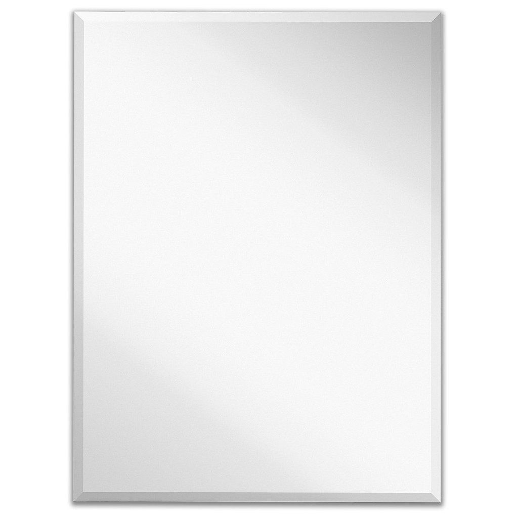 Widely Used Large Beveled Wall Mirrors Inside Silvertone Large Rectangular Beveled Wall Mounted Mirror – Silver (View 16 of 20)