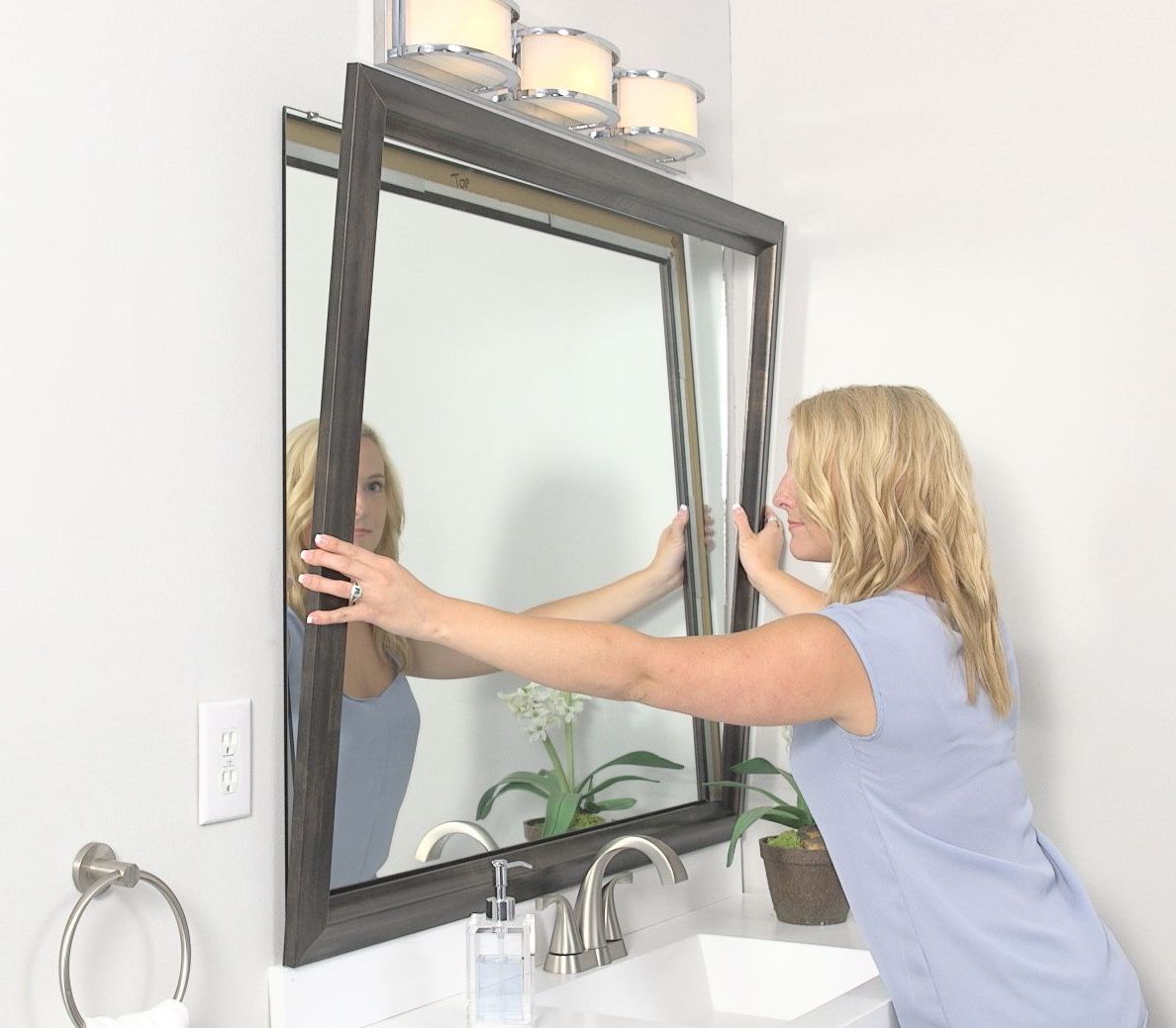 Widely Used Mirror, Mirror (stuck?!) On The Wall? Add A Frame To An On The Wall Pertaining To Wall Mirror With Mirror Frame (Photo 6 of 20)