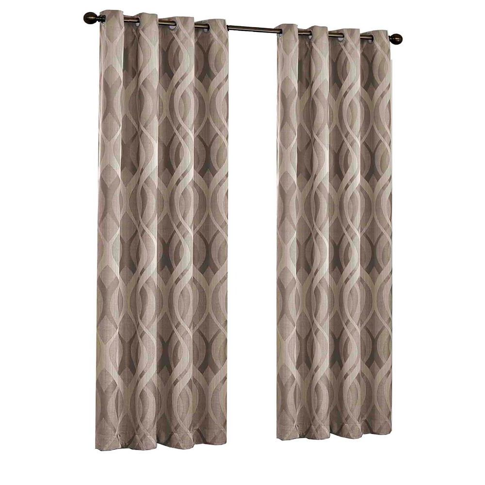 2020 Eclipse Caprese Blackout Window Curtain Panel In Taupe – 52 In. W X 84 In (View 20 of 20)