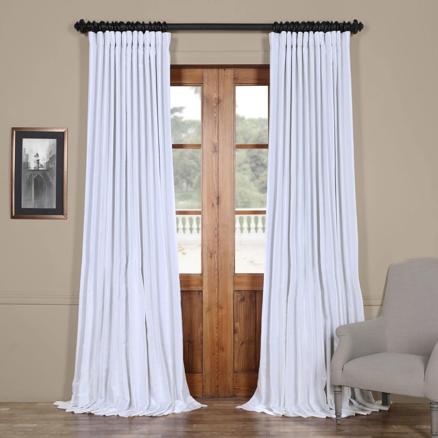 2020 Exclusive Fabrics Faux Silk Extra Wide Blackout Single Curtain Panel For Single Curtain Panels (View 1 of 20)