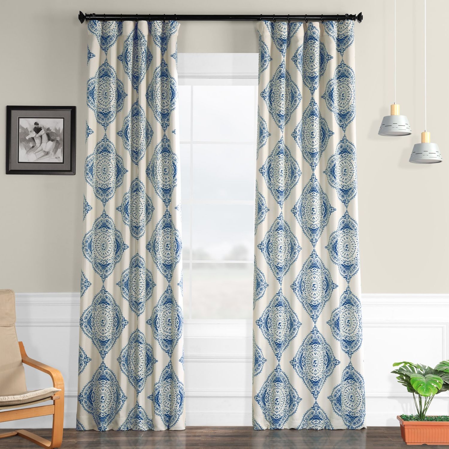 2020 Henna Blue Blackout Curtain With Solid Cotton True Blackout Curtain Panels (View 19 of 20)