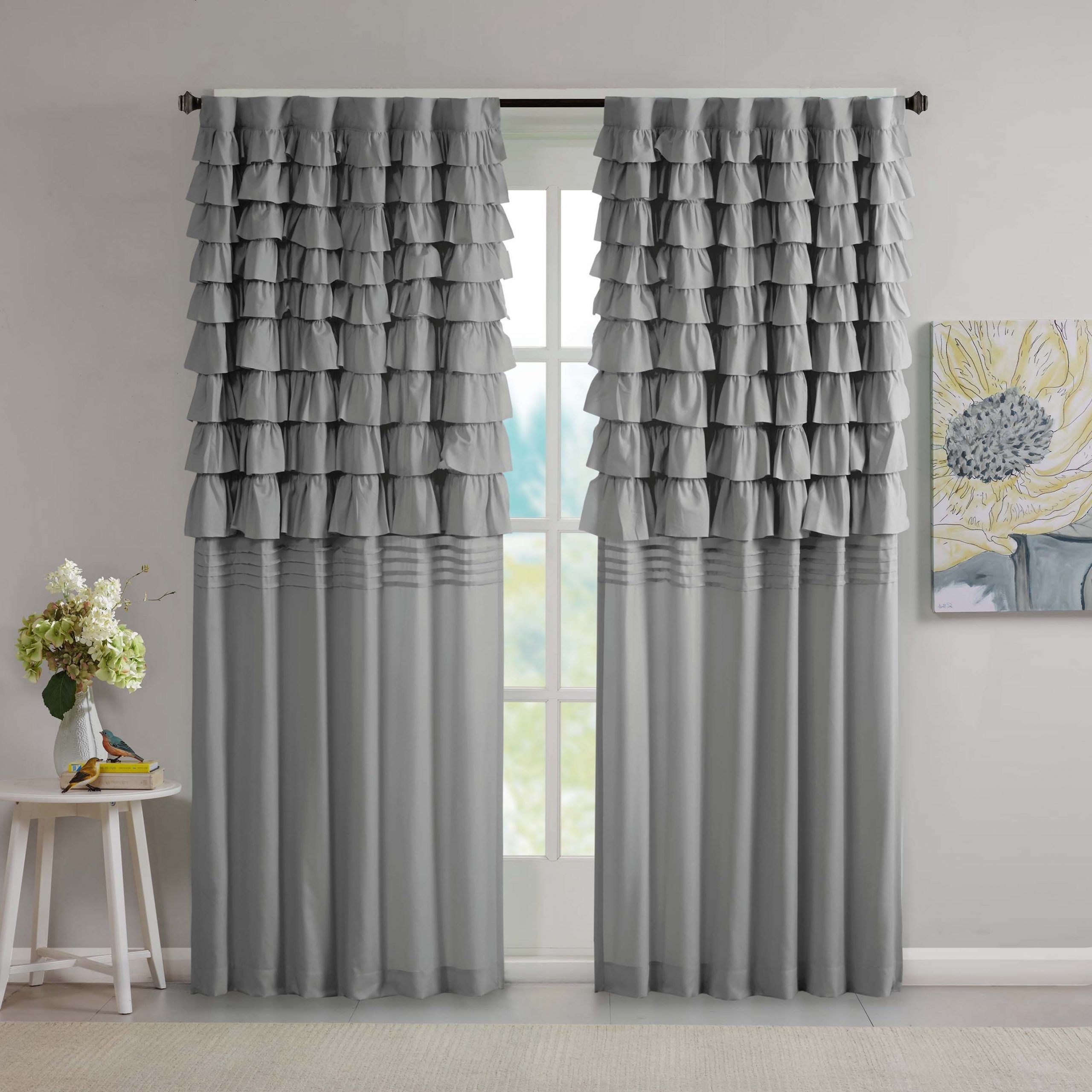 2020 The Gray Barn Maxton Grey Ruched Window Curtain Panel In The Gray Barn Gila Curtain Panel Pairs (View 9 of 20)