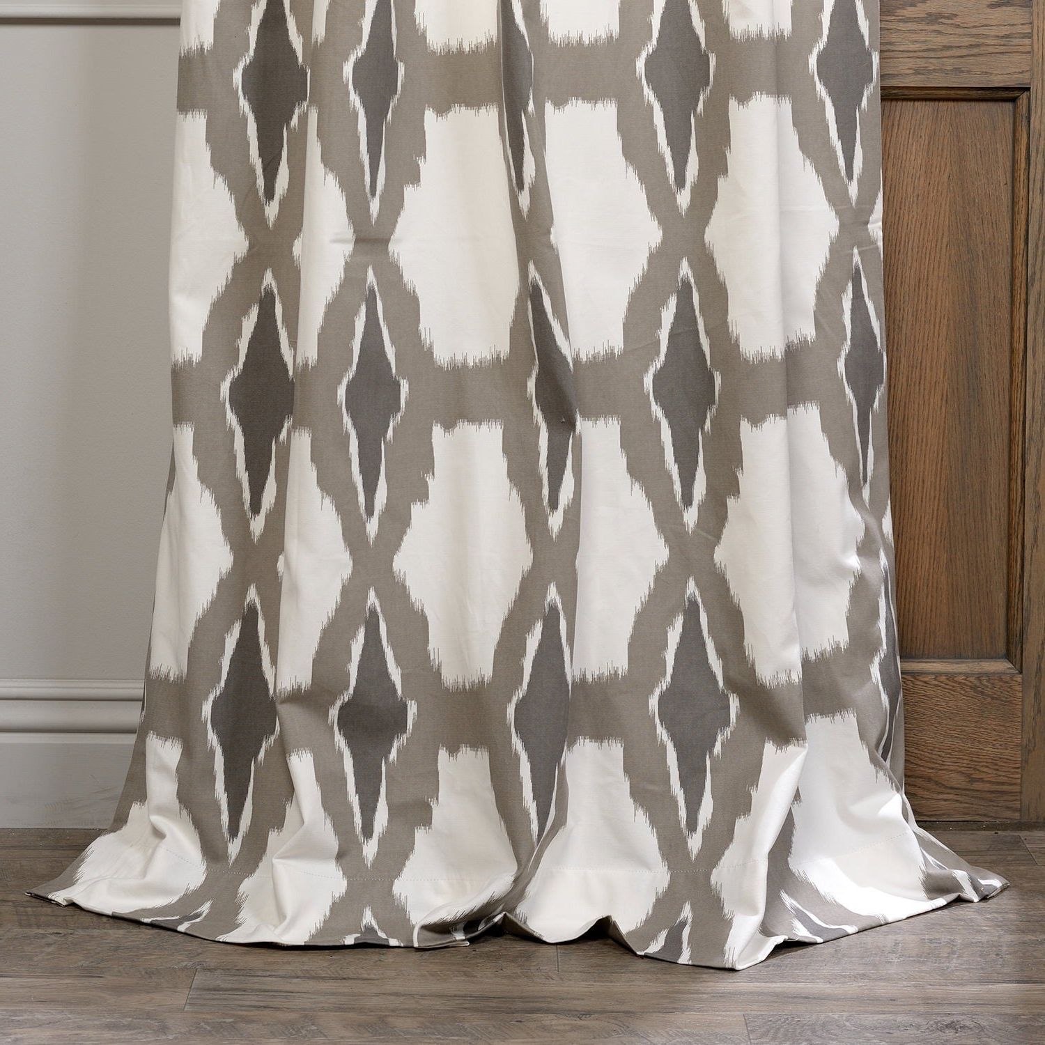 2021 Sarong Grey Printed Cotton Pole Pocket Single Curtain Panels Inside Exclusive Fabrics Sarong Grey Printed Cotton Pole Pocket Single Curtain  Panel (View 9 of 20)