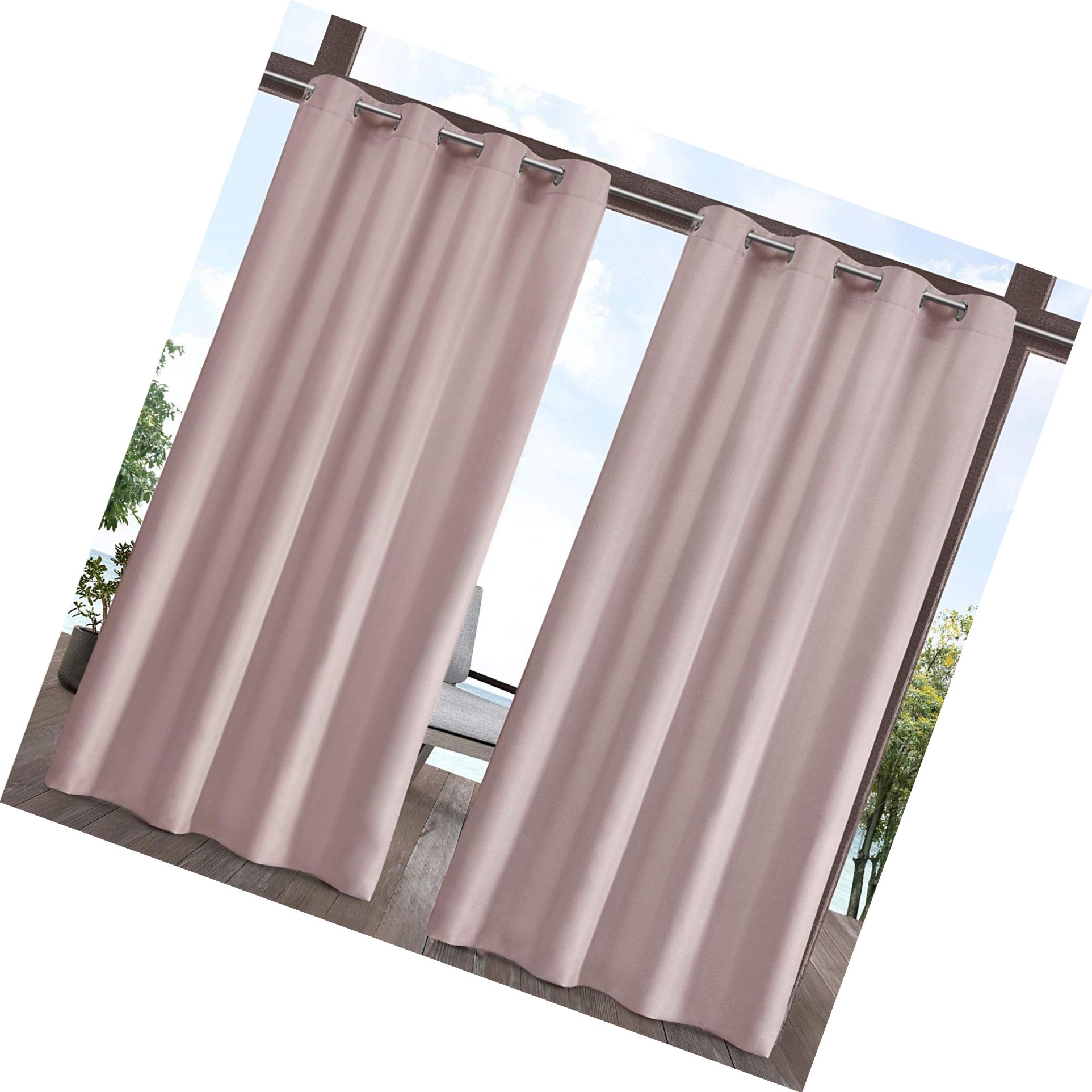 2021 Solid Grommet Top Curtain Panel Pairs Pertaining To Details About Exclusive Home Indoor/outdoor Solid Cabana Grommet Top  Curtain Panel Pair,  (View 4 of 20)