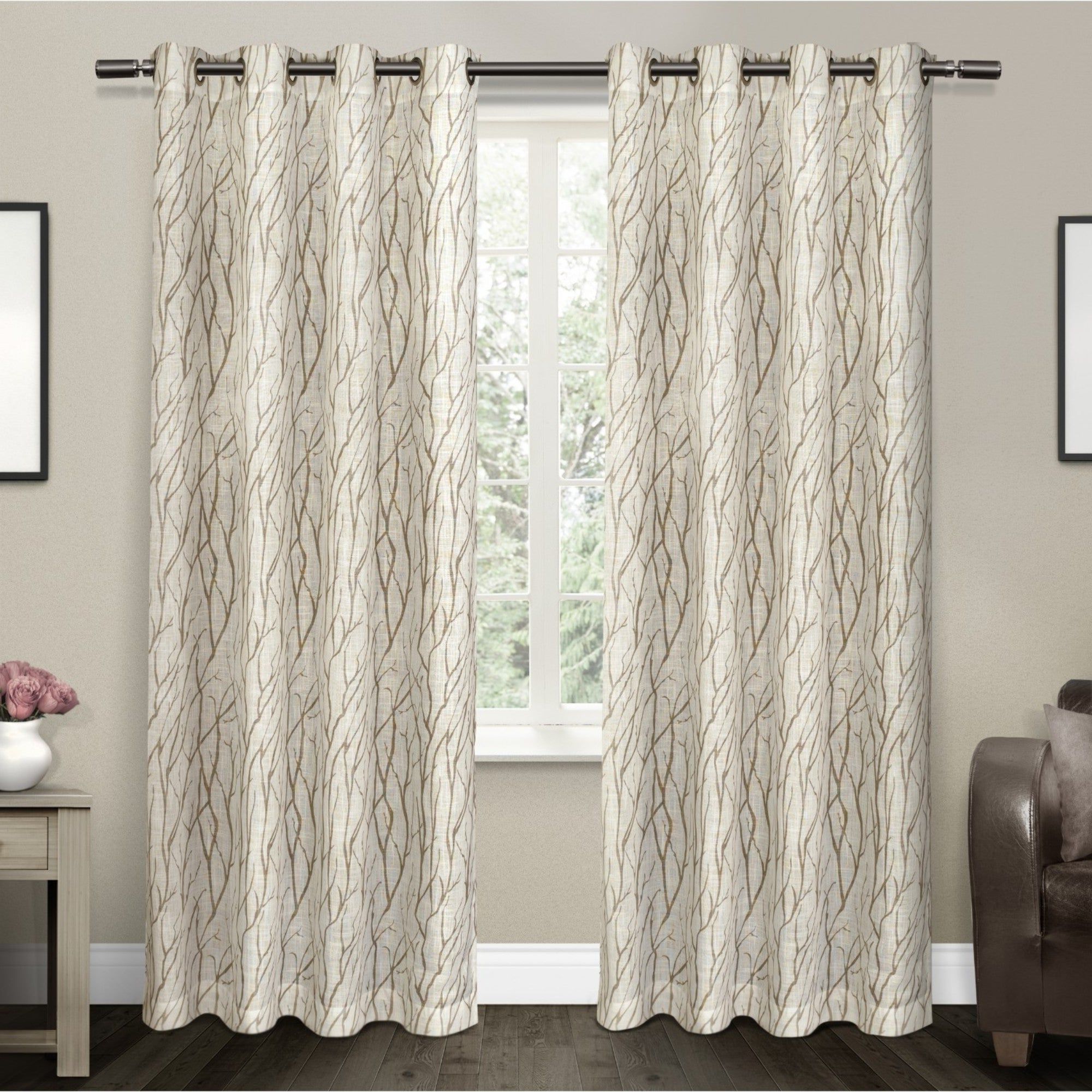 Ati Home Oakdale Textured Linen Sheer Grommet Top Curtain Panel Pair Within Trendy Oakdale Textured Linen Sheer Grommet Top Curtain Panel Pairs (View 1 of 20)