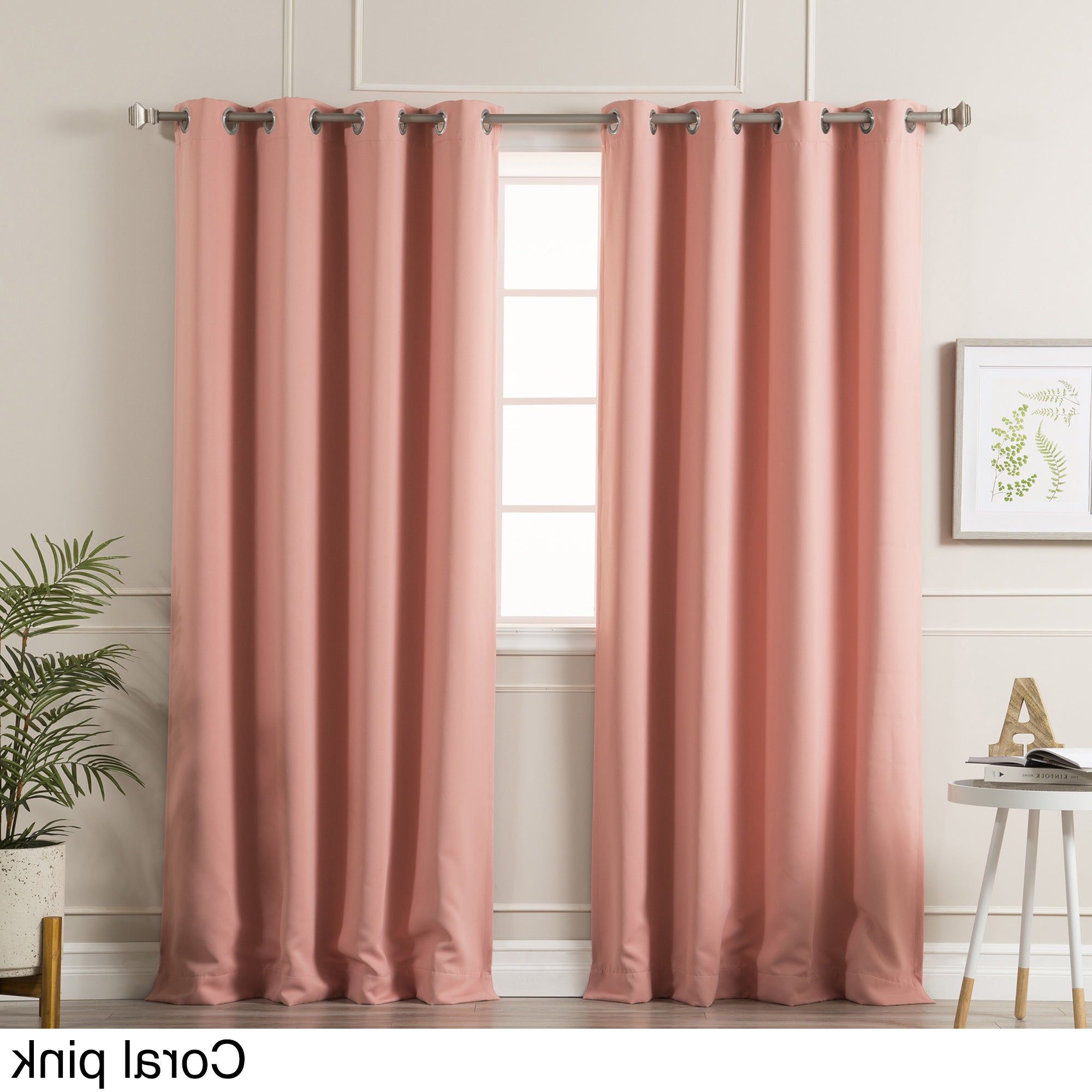 Aurora Home Silvertone Grommet Top Thermal Insulated Blackout Curtain Panel  Pair Intended For Latest Thermal Insulated Blackout Curtain Panel Pairs (View 19 of 20)