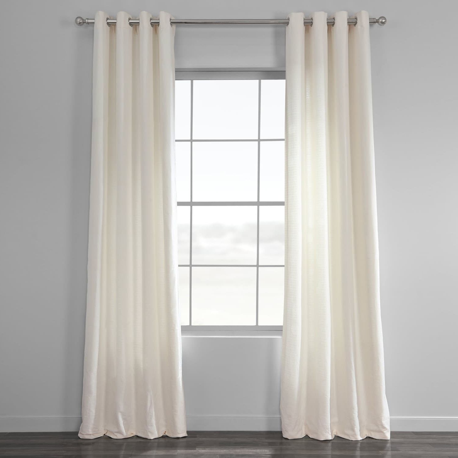 Bark Weave Solid Cotton Curtains In Fashionable Birch Bark Weave Solid Cotton Grommet Curtain (View 10 of 20)