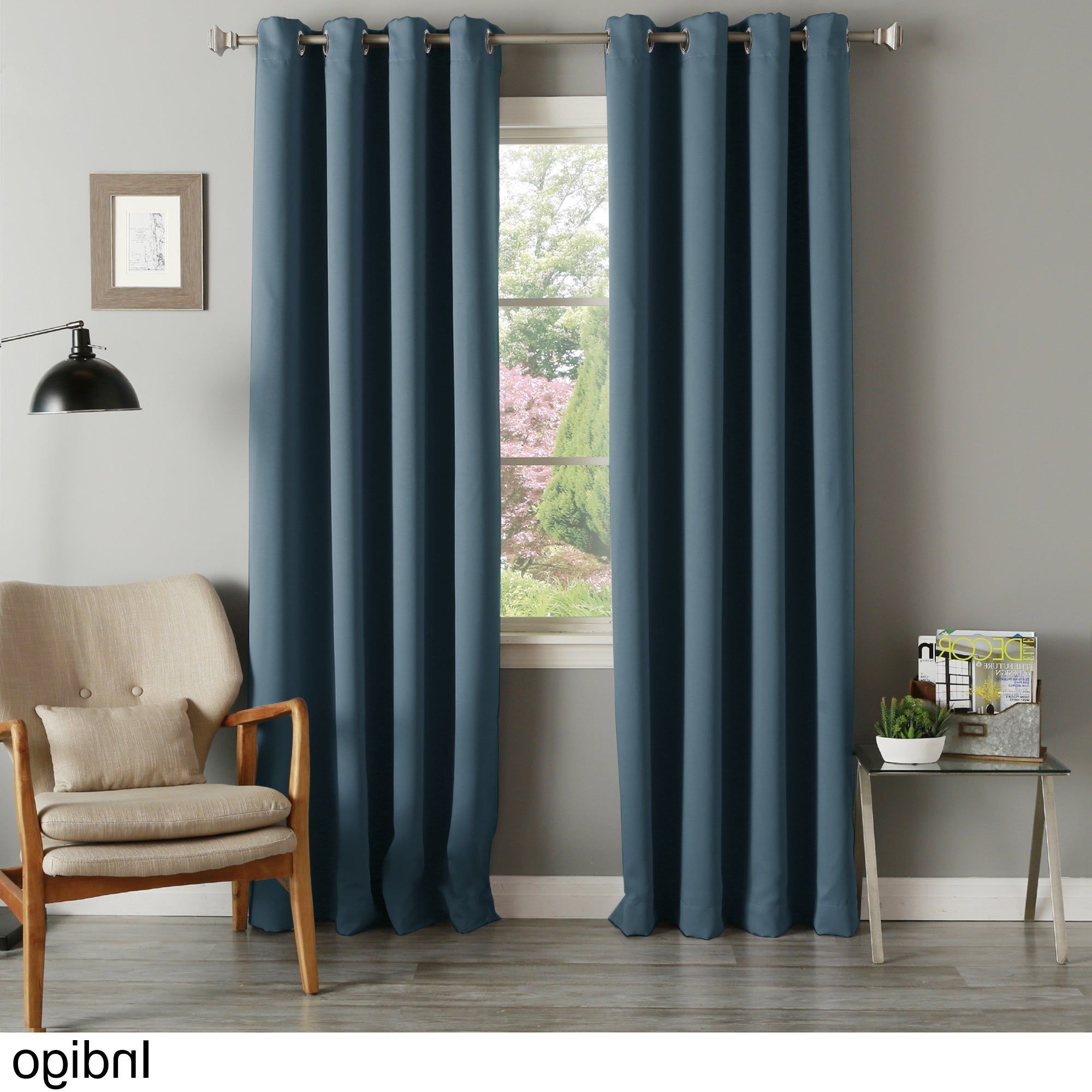 Best And Newest Aurora Home Silvertone Grommet Thermal Insulated Blackout Curtain Panel Pair Intended For Thermal Insulated Blackout Curtain Pairs (View 5 of 20)