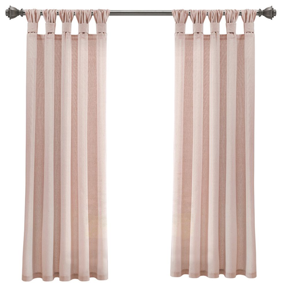 Burlap Knotted Tab Top, Blush, Pair, 45"x84" With Regard To Well Known Knotted Tab Top Window Curtain Panel Pairs (View 11 of 20)