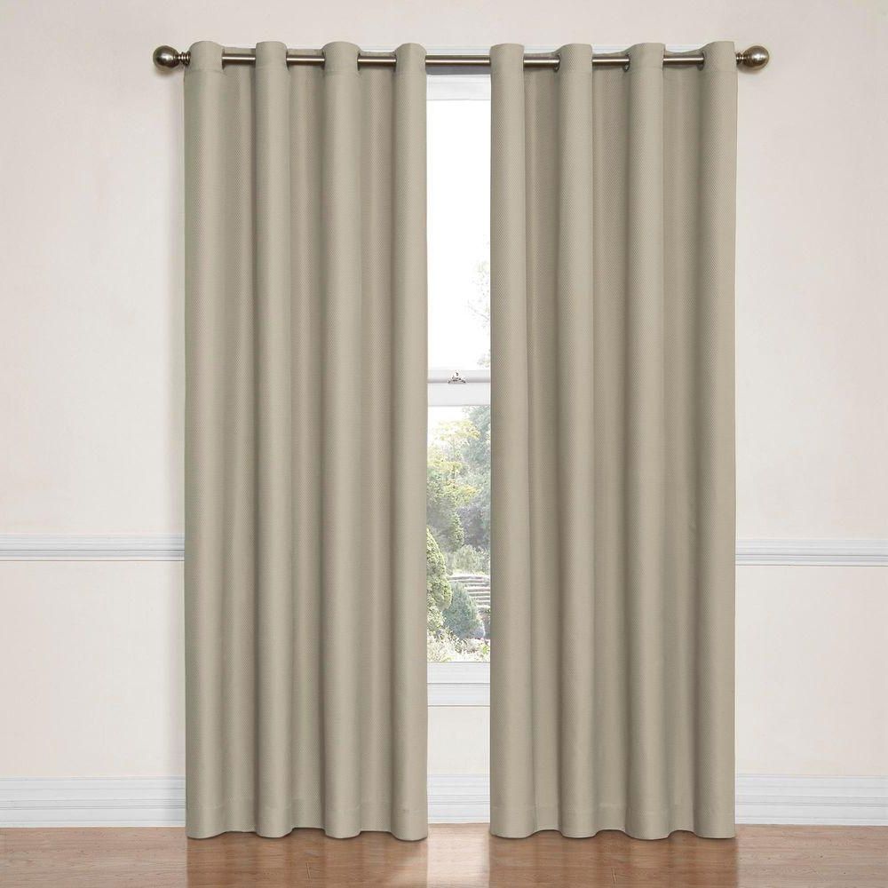 Current Eclipse Dane Blackout String Beige Curtain Panel, 84 In (View 13 of 20)