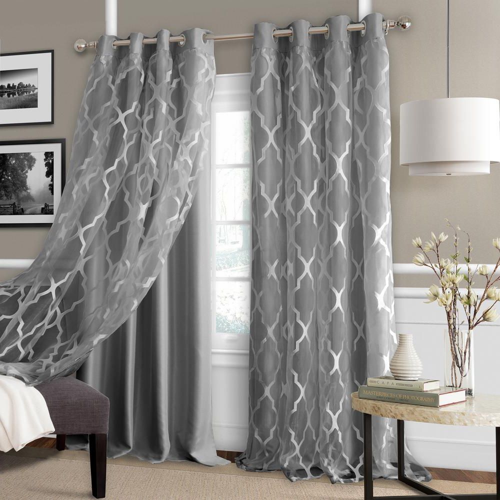 The 20 Best Collection of Bethany Sheer Overlay Blackout Window Curtains