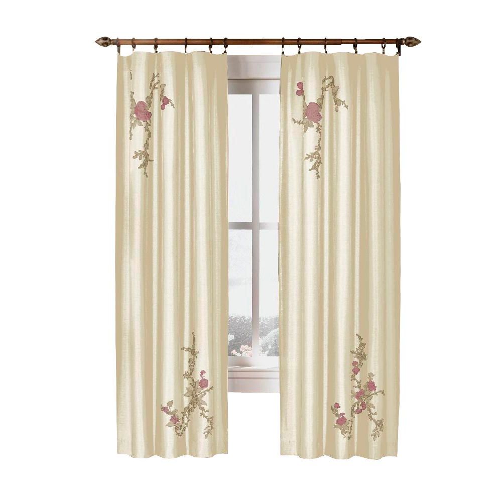 Curtainworks Semi Opaque Ivory Asia Faux Silk Rod Pocket Curtain – 44 In. W  X 63 In (View 14 of 20)