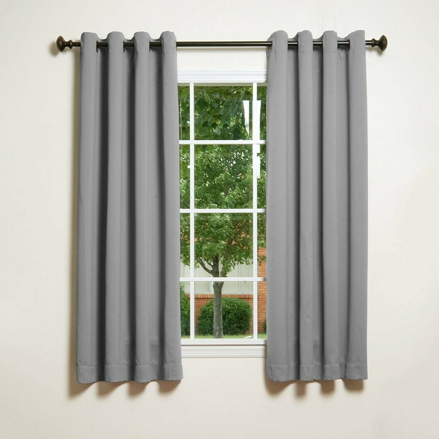 Details About Grey Grommet Top Thermal Insulated Blackout Curtain 52" X 63"  1 Pair 123200 Within Most Up To Date Superior Leaves Insulated Thermal Blackout Grommet Curtain Panel Pairs (View 19 of 20)