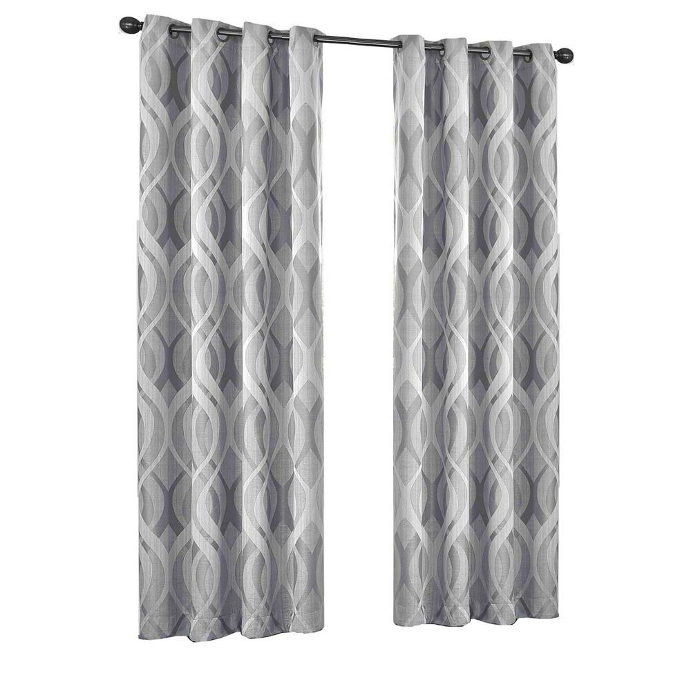 Eclipse Caprese Blackout Window Curtain Panel In Silver – 52 In. W X 108  In (View 7 of 20)