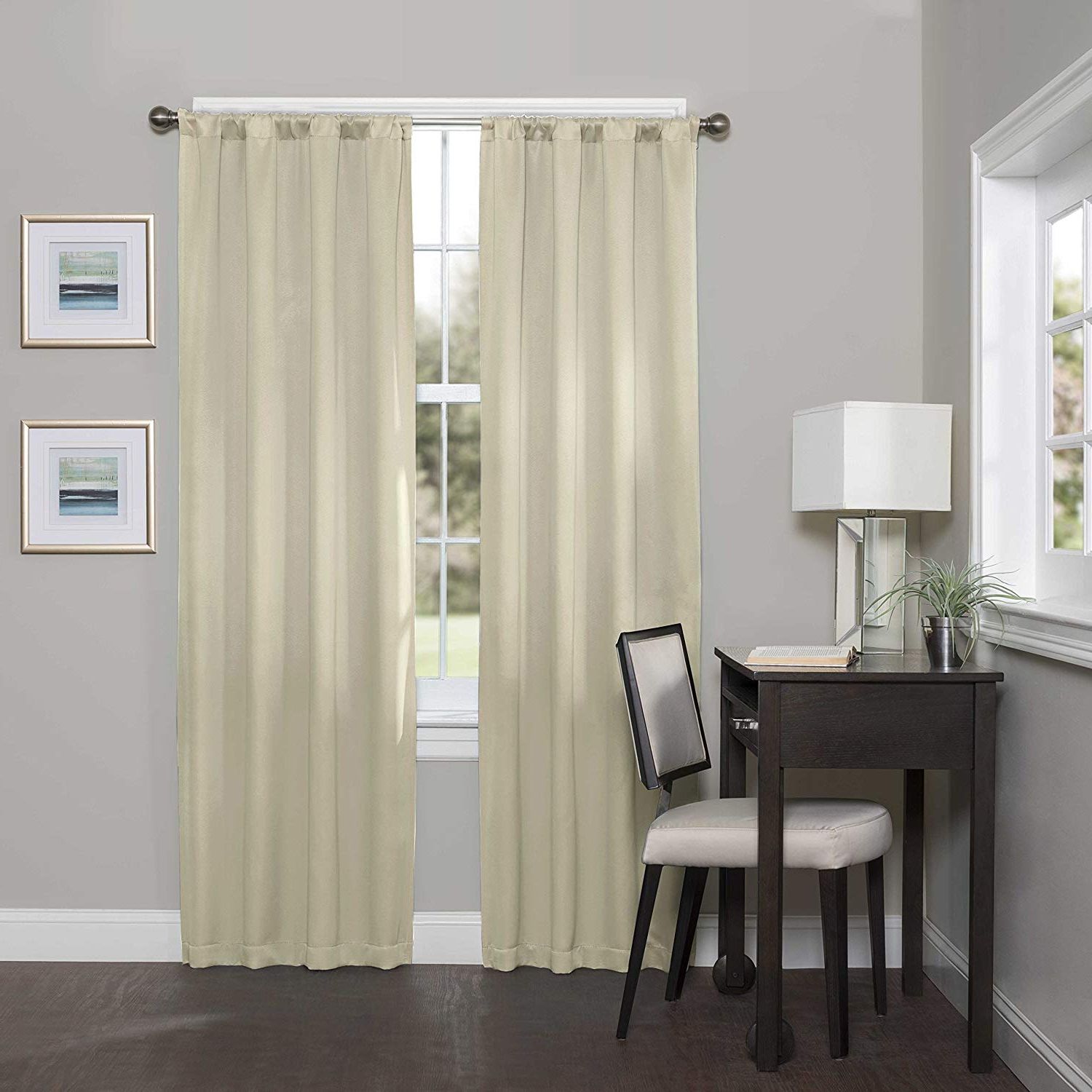 Eclipse Darrell Thermaweave Blackout Window Curtain Panels For Recent Eclipse Darrell Thermaweave Blackout Window Curtain Panel, 37" X 84",  Natural (View 2 of 20)