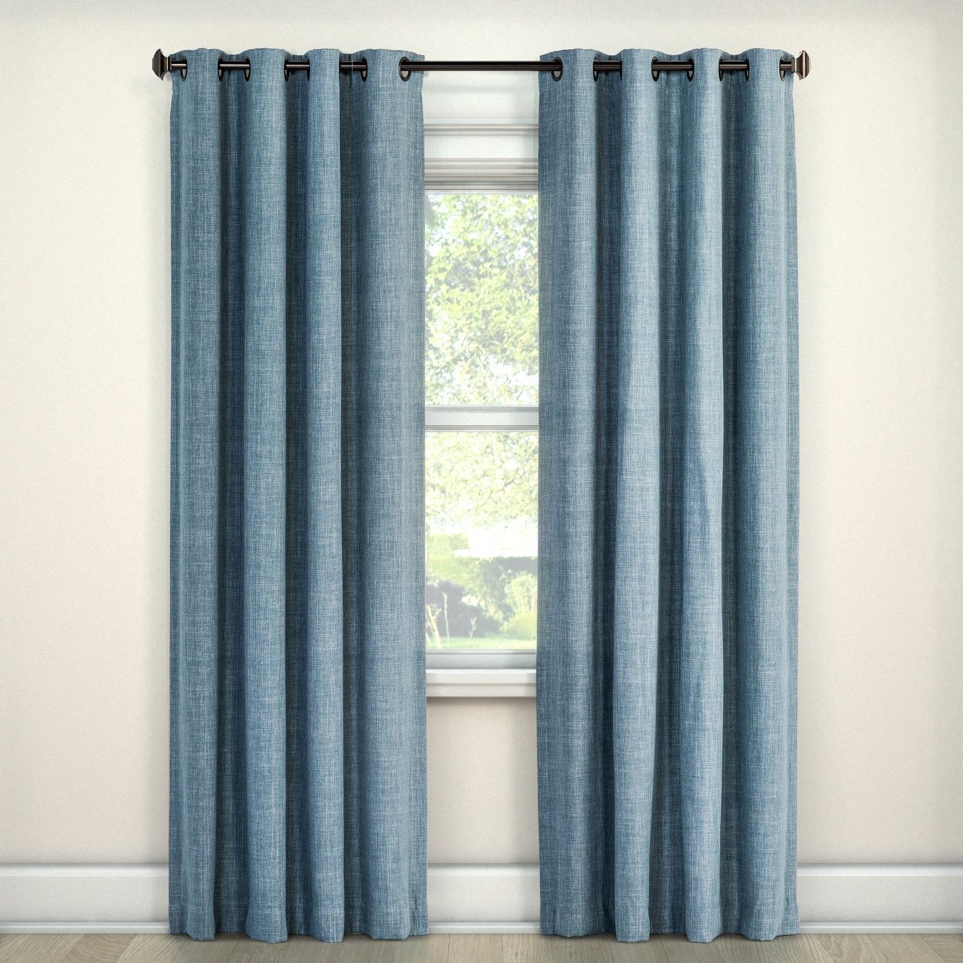 Eclipse Trevi Blackout Grommet Window Curtain Panels Intended For Famous Eclipse Rowland Light Blocking Curtain Panel – 52"x84", Blue (View 20 of 20)