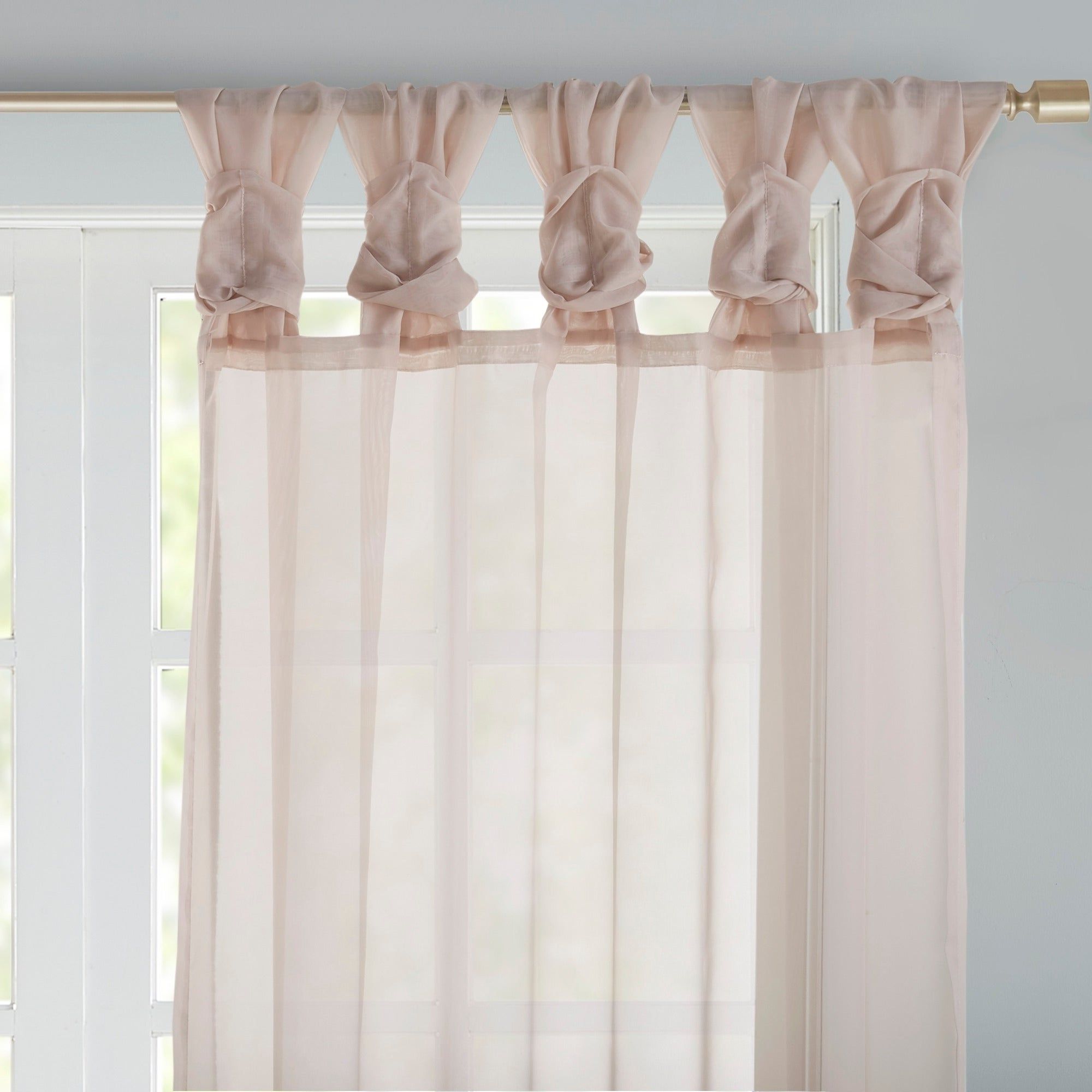 Elowen White Twist Tab Voile Sheer Curtain Panel Pairs Pertaining To Well Liked Madison Park Elowen White Twist Tab Voile Sheer Curtain Panel Pair (View 6 of 20)