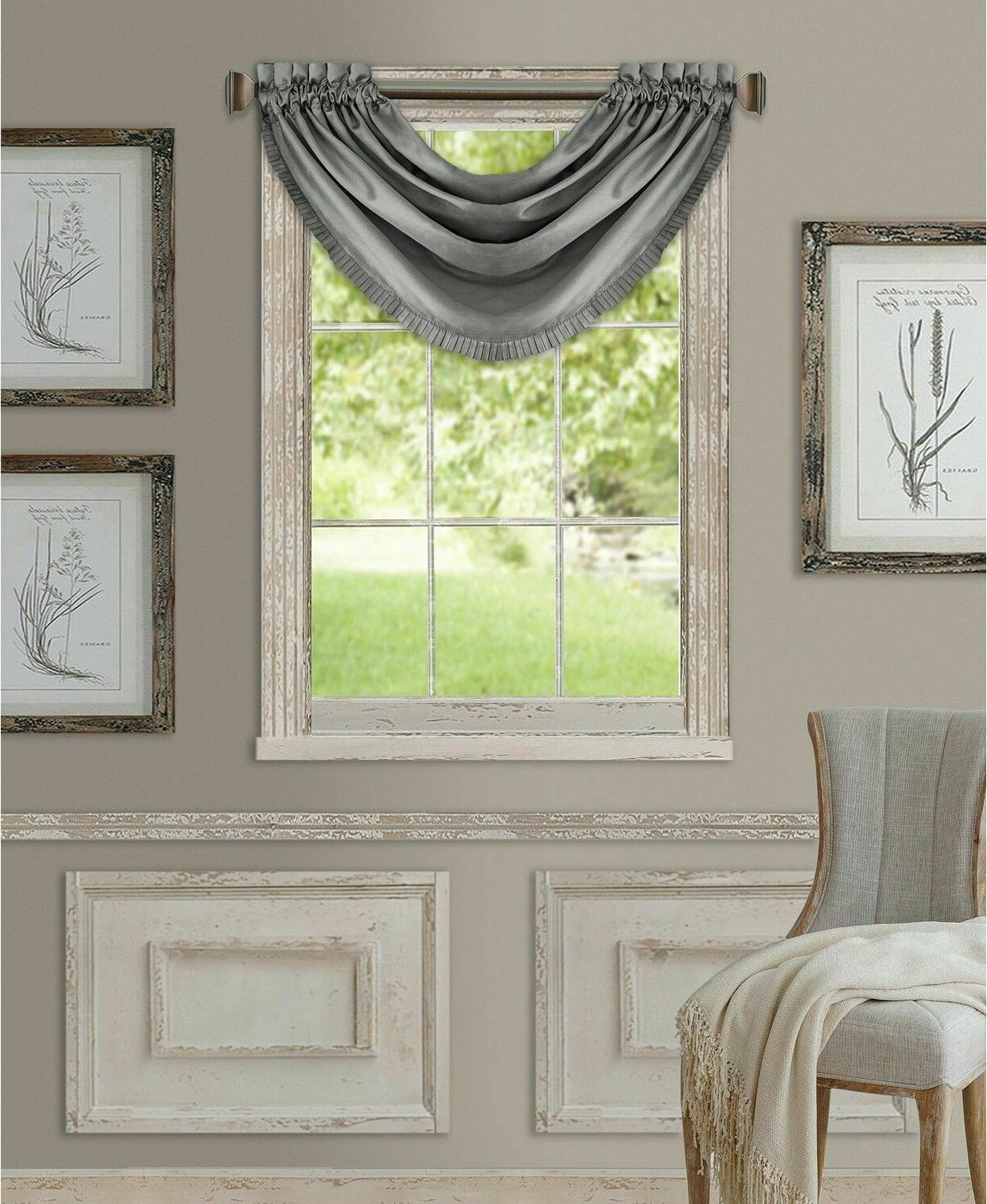 Elrene Versailles Pleated Blackout Curtain Panels Inside Latest Versailles Rod Pocket Waterfall Valance, Gray (View 9 of 20)