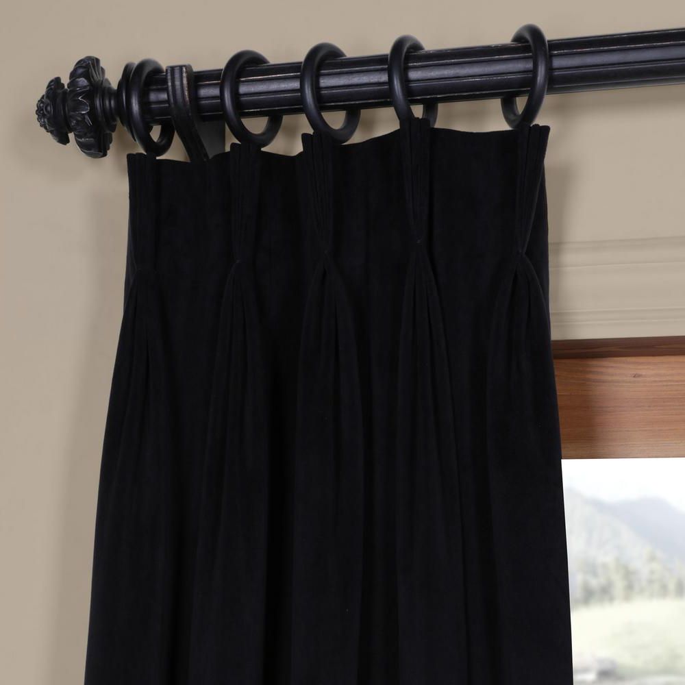 Exclusive Fabrics & Furnishings Blackout Signature Warm Black Pleated – 25  In. W X 108 In (View 8 of 20)