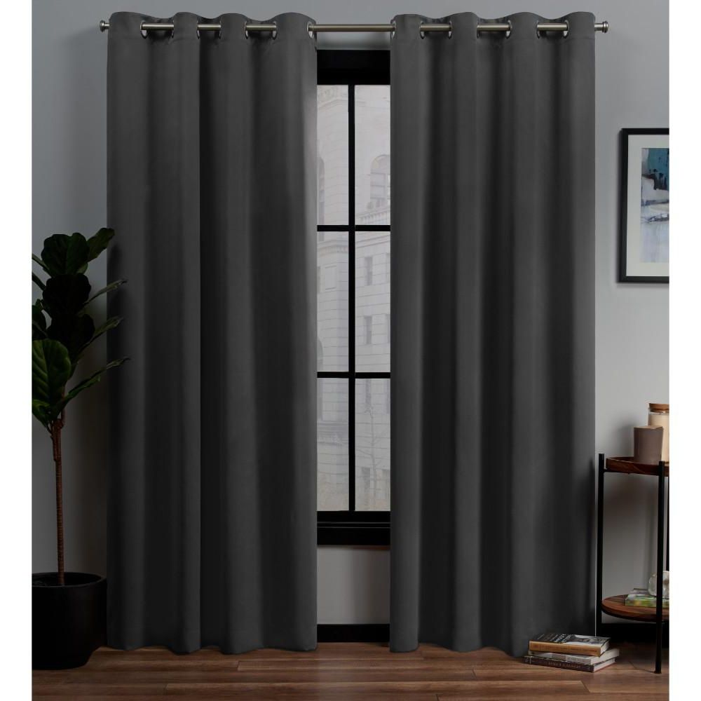 Exclusive Home Curtains Academy Total Blackout Grommet Top Curtain Panel  Pair In Charcoal – 52 In. W X 96 In (View 18 of 20)