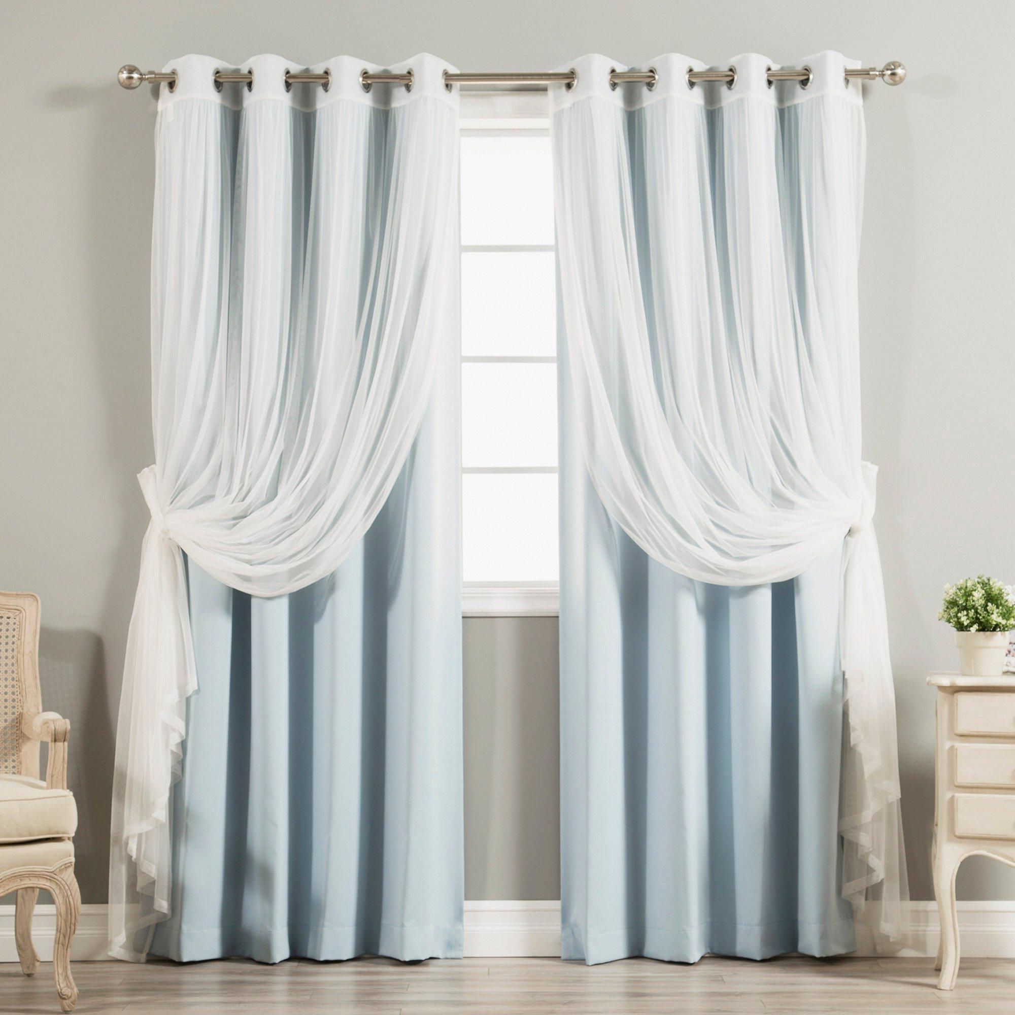 Famous Mix And Match Blackout Tulle Lace Sheer Curtain Panel Sets Intended For Aurora Home Mix And Match Blackout Tulle Lace Sheer 4 Piece (View 10 of 20)