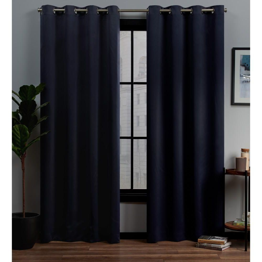 Famous Oxford Sateen Woven Blackout Grommet Top Curtain Panel Pairs For Exclusive Home Curtains Academy 52 In. W X 96 In (View 10 of 20)