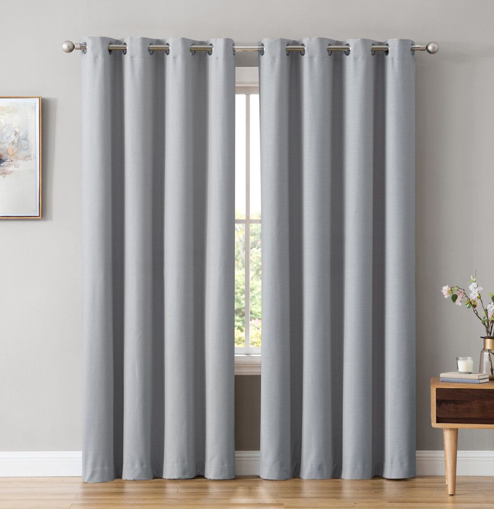 Fashionable Solid Cotton True Blackout Curtain Panels Pertaining To Marin Textured Under Energy Efficient Solid Color Max Blackout Thermal  Grommet Curtain Panels (View 12 of 20)