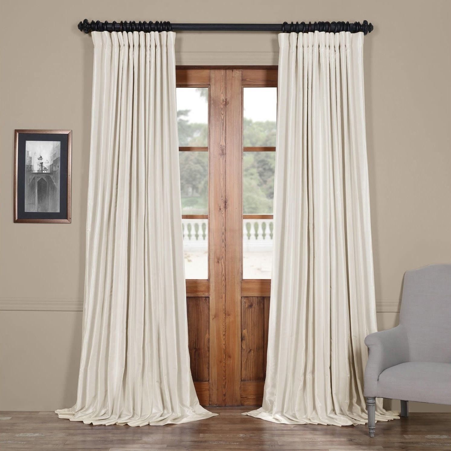 2022 Popular Faux Silk Extra-wide Blackout Single Curtain Panels
