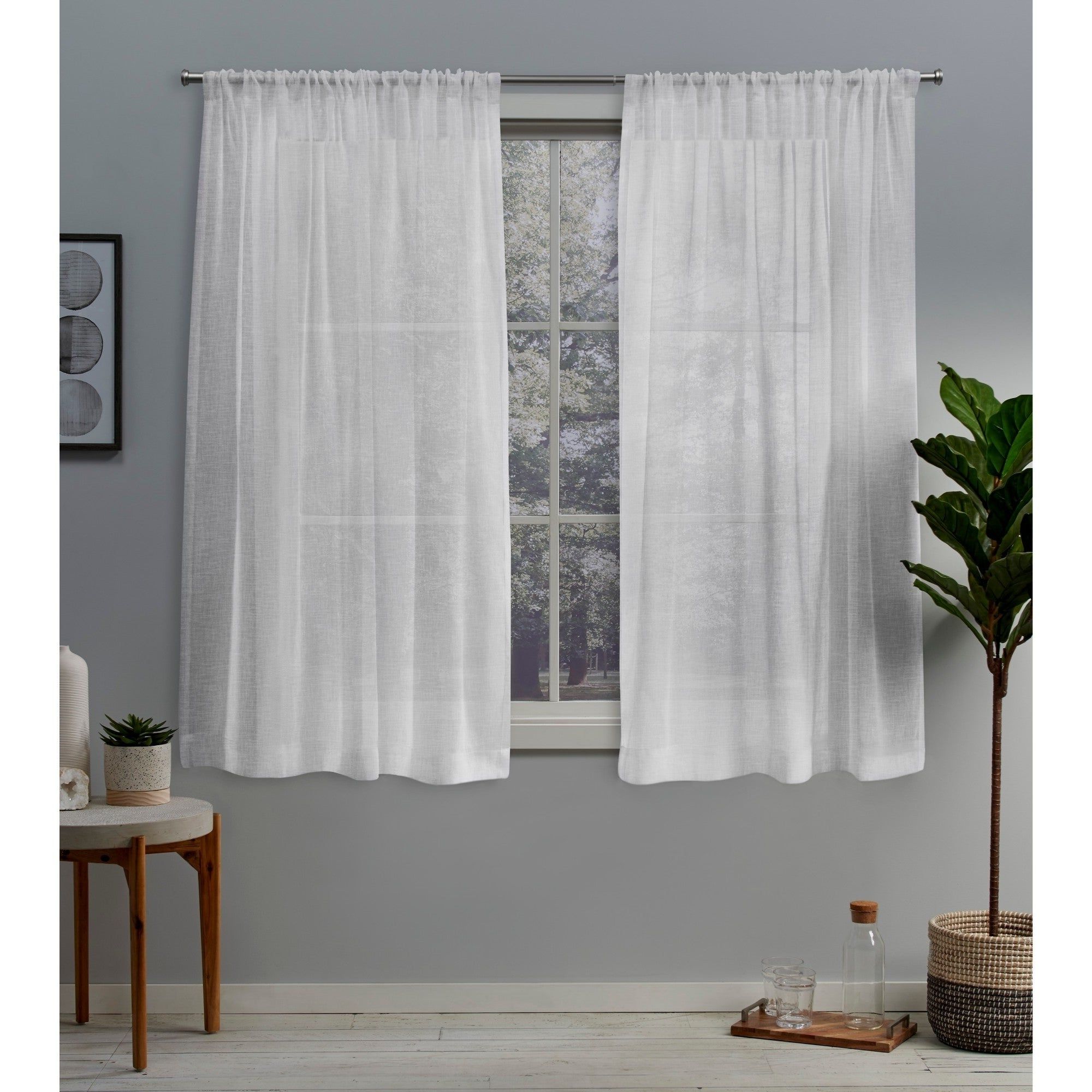 Favorite Ati Home Belgian Sheer Window Curtain Panel Pair With Rod Pocket Intended For Belgian Sheer Window Curtain Panel Pairs With Rod Pocket (View 5 of 20)