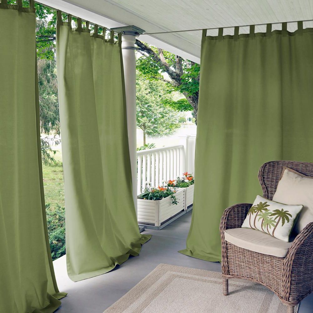 Favorite Elrene Matine Solid Tab Top Indoor/outdoor Window Curtain Regarding Matine Indoor/outdoor Curtain Panels (View 1 of 20)