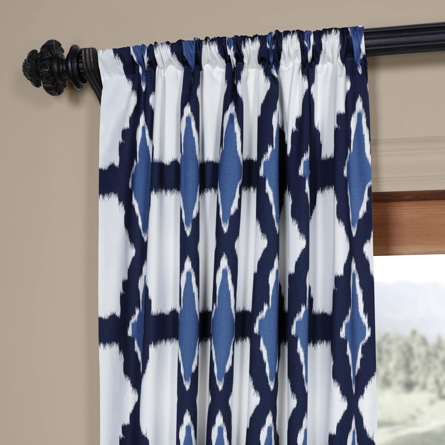 Favorite Sarong Grey Printed Cotton Pole Pocket Single Curtain Panels Regarding Exclusive Fabrics Sarong Grey Printed Cotton Pole Pocket Single Curtain  Panel (View 6 of 20)