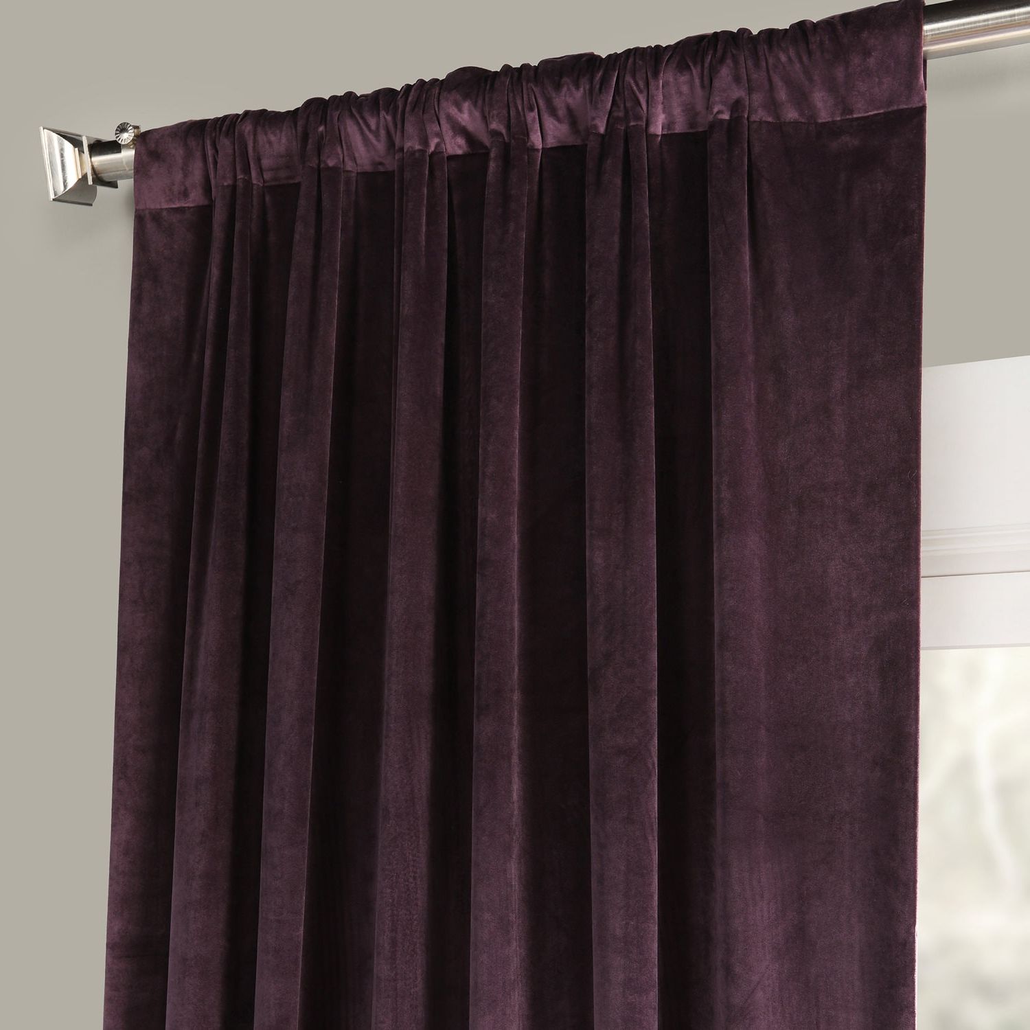Heritage Plush Velvet Single Curtain Panels In Widely Used Omega Purple Heritage Plush Velvet Curtain (View 16 of 20)