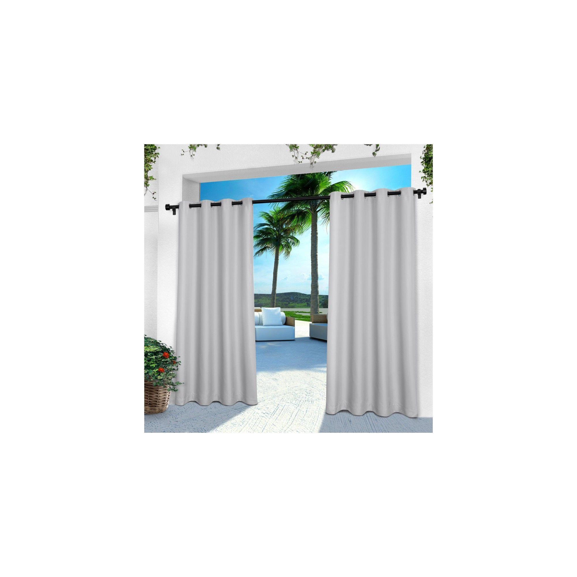 Indoor/outdoor Solid Cabana Grommet Top Curtain Panel Pairs With Well Known 54"x120" Indoor/outdoor Solid Cabana Grommet Top Window (View 11 of 20)