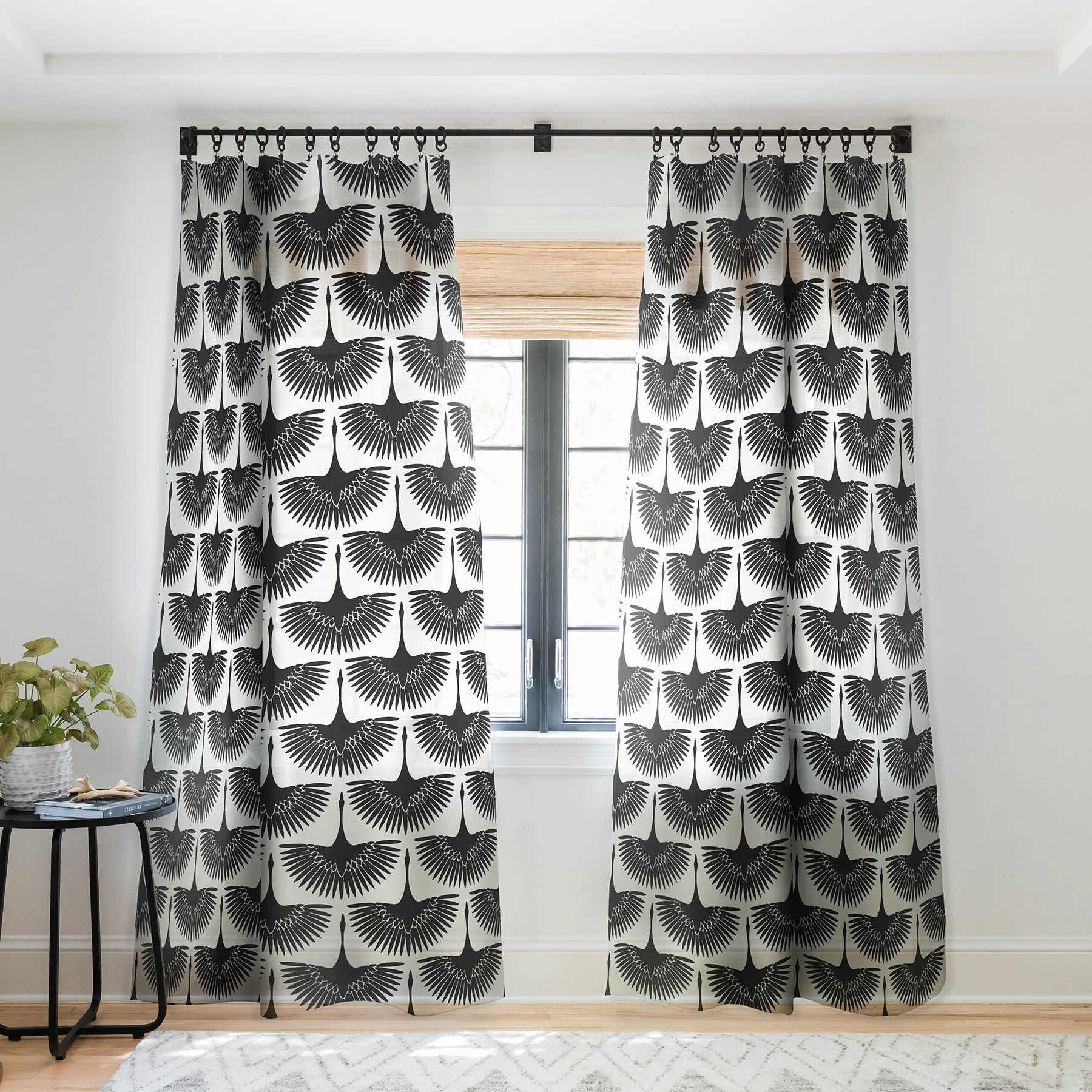 Ink Ivy Ankara Cotton Printed Single Curtain Panels Intended For Famous Caroline Okun Majestic Crane Floral Sheer Pinch Pleat Single Curtain Panel (View 17 of 22)