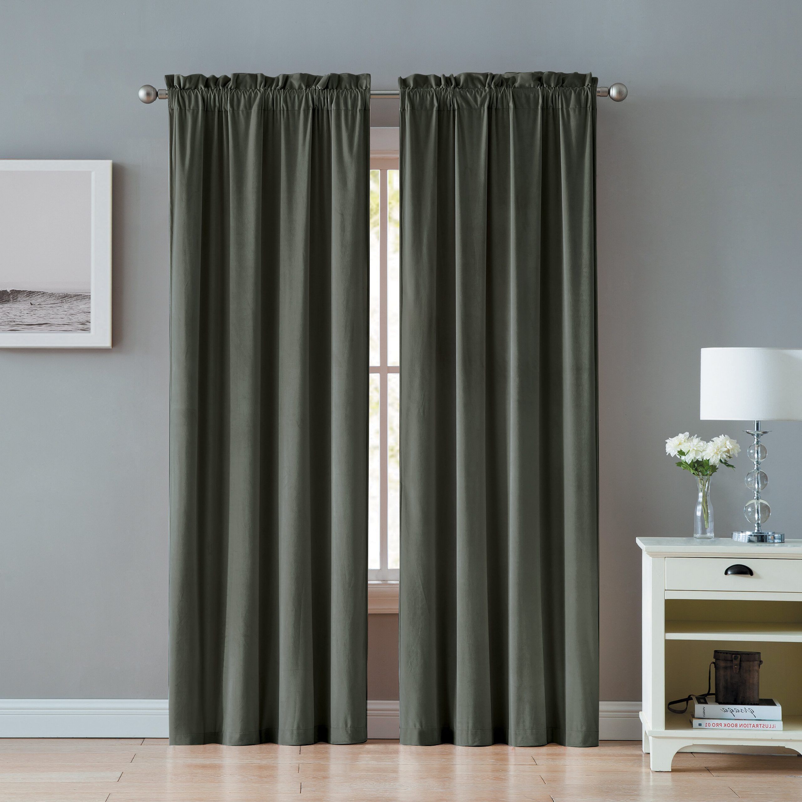 Judsonia Velvet Solid Room Darkening Rod Pocket Curtain Panels In Famous Rod Pocket Curtain Panels (View 5 of 20)
