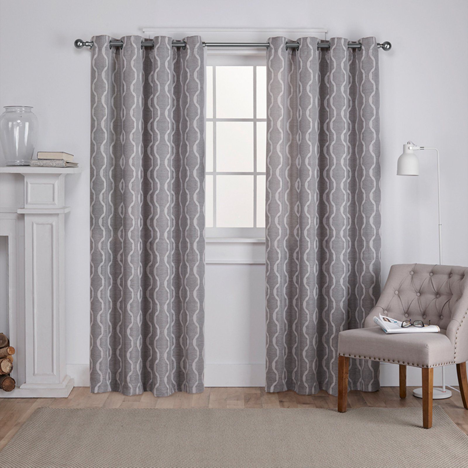 Kaiden Geometric Room Darkening Window Curtains Intended For Trendy Exclusive Home Baroque Window Curtain Panel Pair (View 11 of 20)