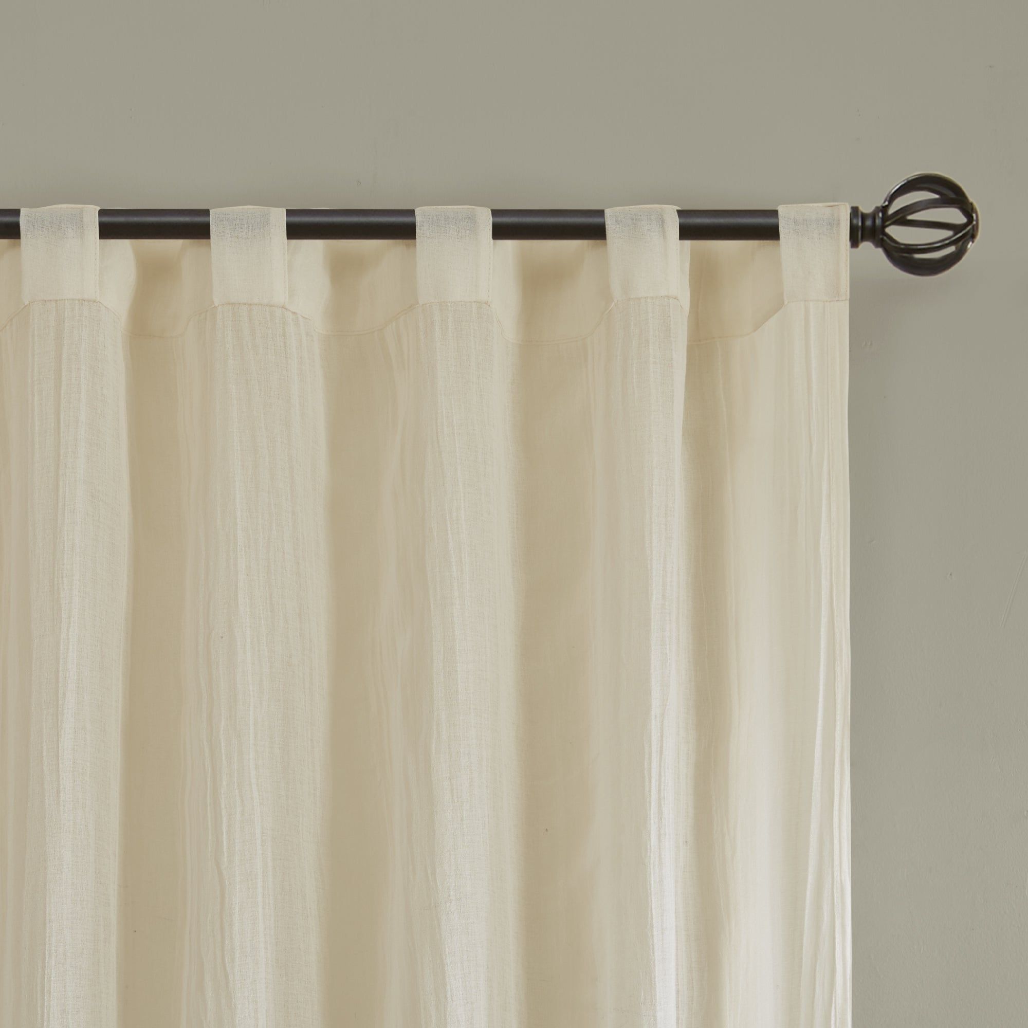 Kaylee Solid Crushed Sheer Window Curtain Pairs Inside Most Recent Madison Park Kaylee Solid Crushed Sheer Window Curtain Pair (View 6 of 20)