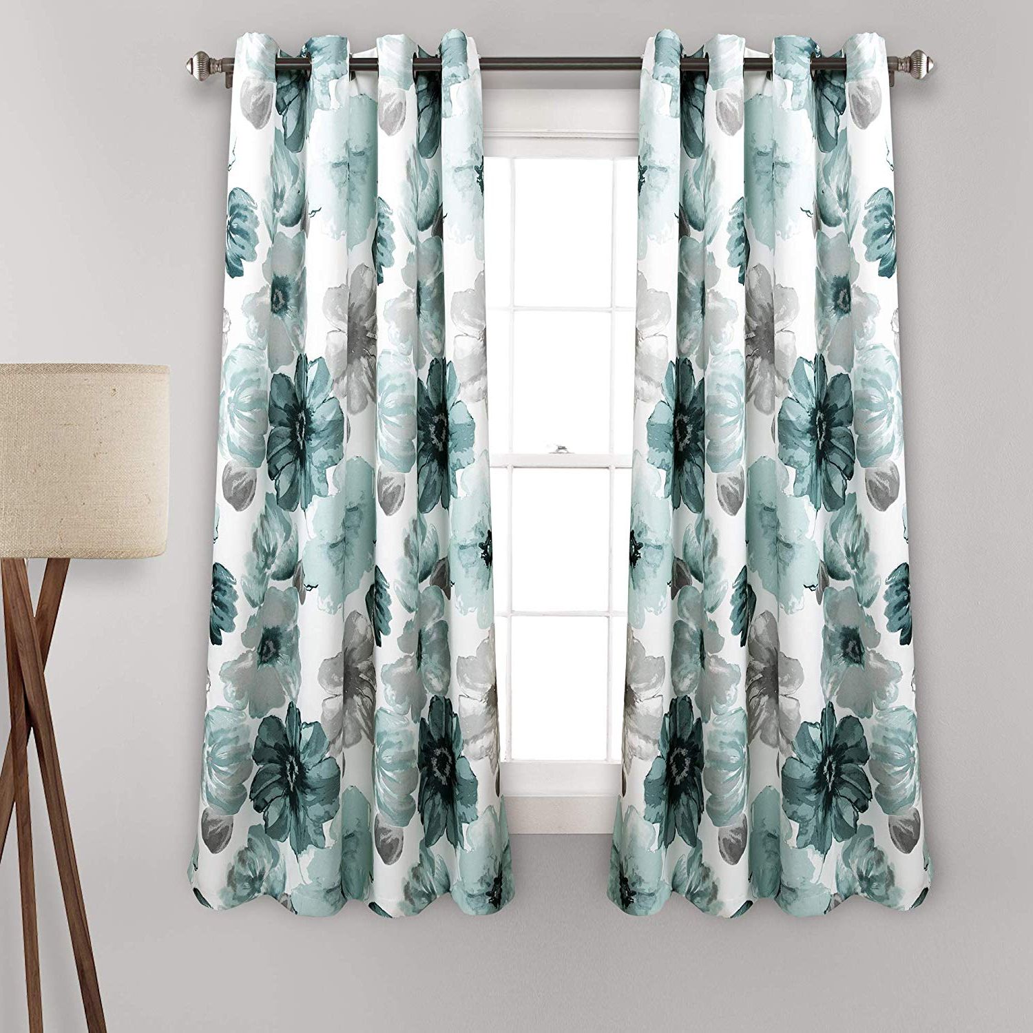Leah Room Darkening Curtain Panel Pairs Pertaining To Most Recently Released Lush Decor Blue Leah Floral Room Darkening Window Panel Curtain Set For  Living, Dining, Bedroom (pair), 63” X 52 L (View 4 of 20)