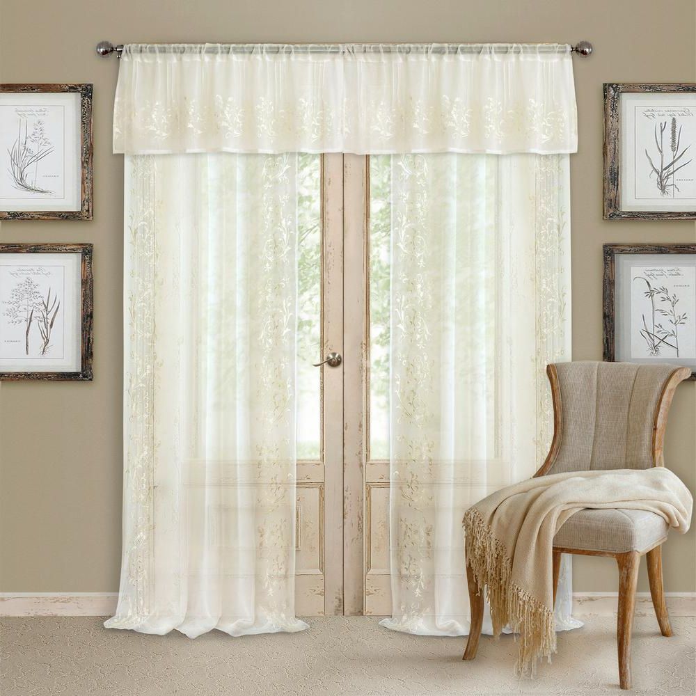 Light Filtering Sheer Single Curtain Panels For Current Elrene Addison Light Filtering Sheer Window Curtain (View 17 of 20)