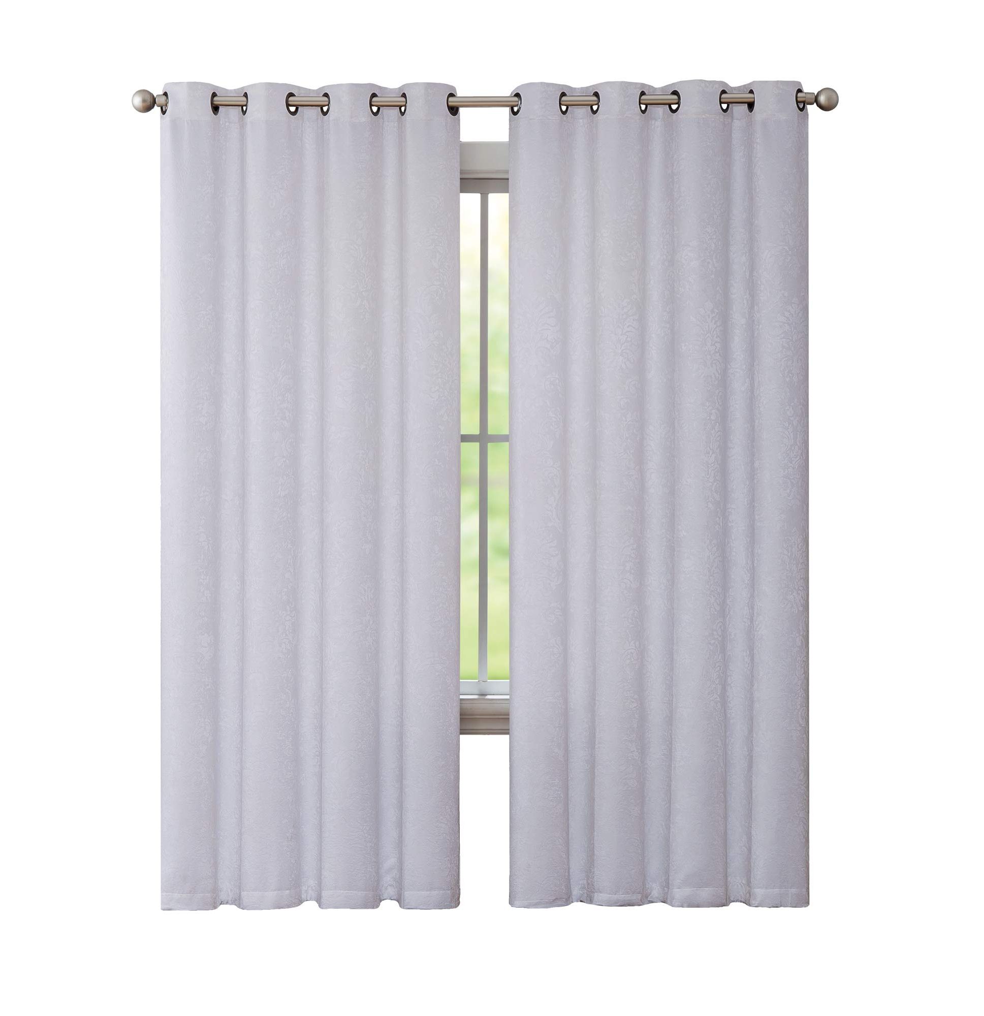 Linenzone Evelyn – Room Darkening Embossed Thermal Weaved Curtain Panel  Noise Reduction Fabric – With 8 Grommets – Premium Draperies (1 Panel 54" W  X With Regard To Most Popular Embossed Thermal Weaved Blackout Grommet Drapery Curtains (View 11 of 20)