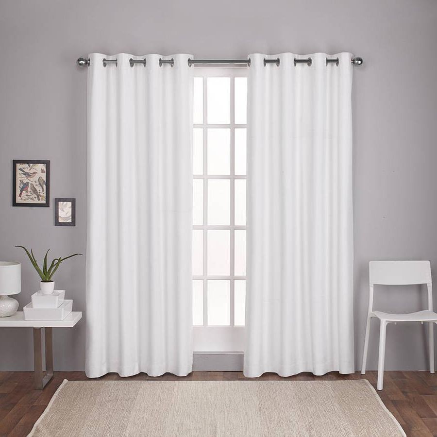 London Blackout Panel Pair In Widely Used Exclusive Home London Thermal Textured Linen Grommet Top Window Curtain  Panel Pair, White (View 8 of 20)