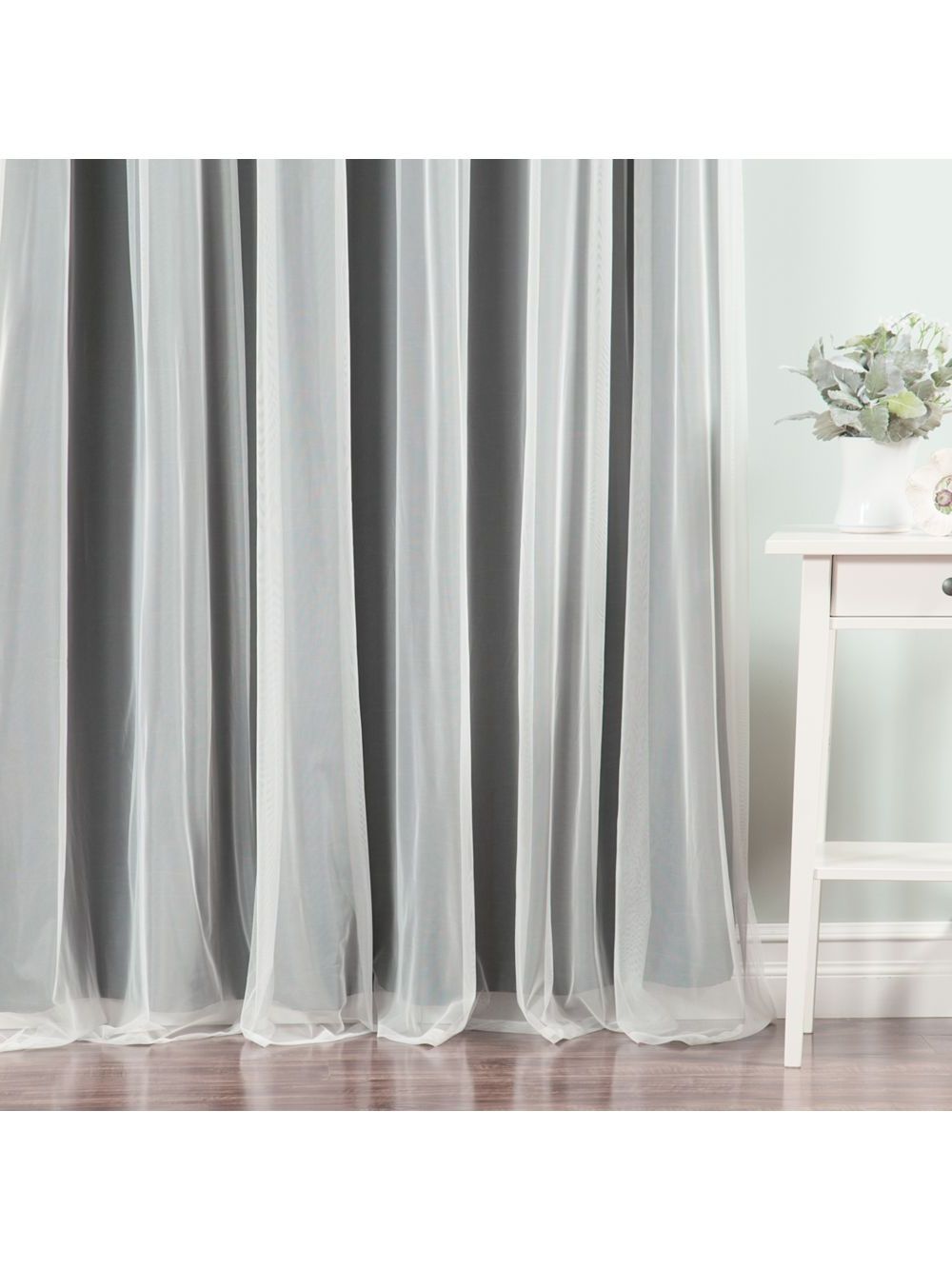 Mix & Match Blackout Tulle Lace Bronze Grommet Curtain Panel Sets For Most Recent Umixm Wide Tulle & Blackout Curtains – Navy (View 20 of 20)