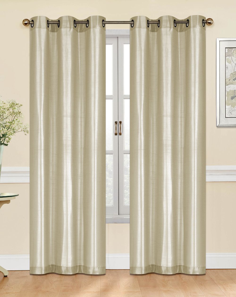 Most Popular Bridgeton Faux Silk Grommet Curtain Panel Pair Pertaining To Curtain Panel Pairs (View 18 of 20)