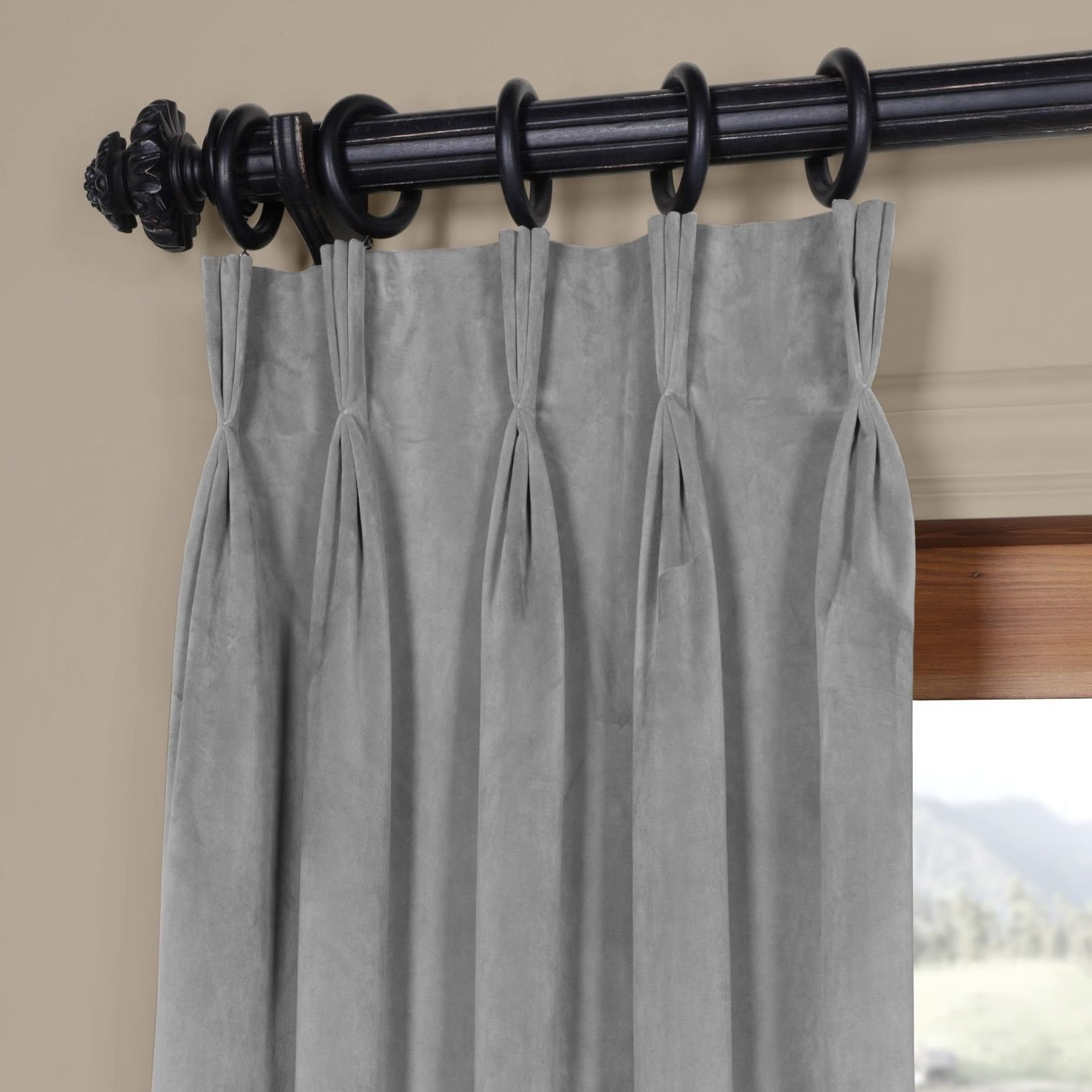 Most Popular Exclusive Fabrics Signature Pinch Pleated Blackout Solid Velvet Curtain  Panel Regarding Signature Pinch Pleated Blackout Solid Velvet Curtain Panels (View 18 of 20)