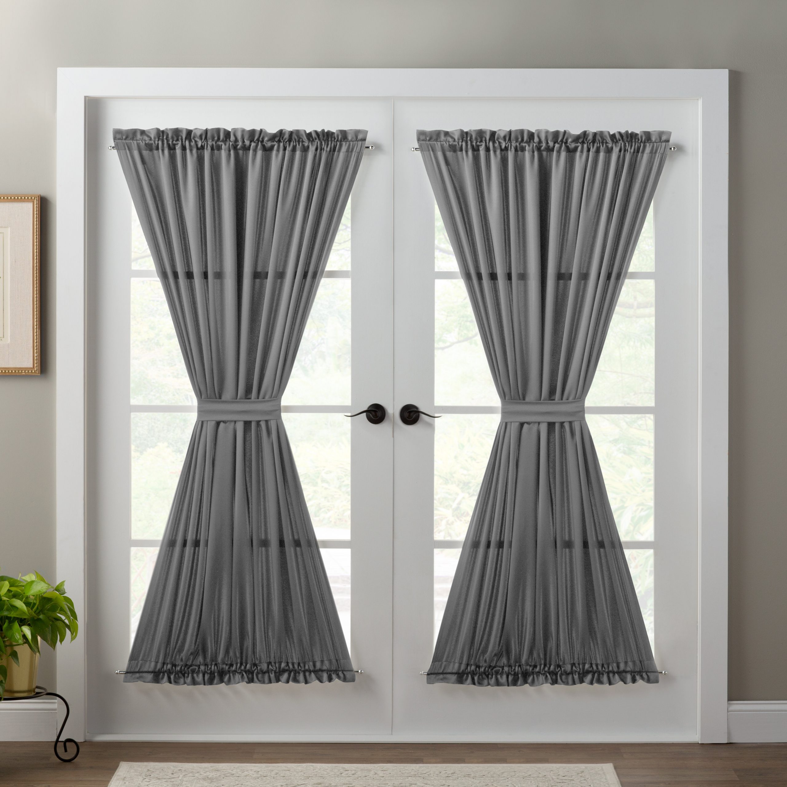 Most Popular Wayfair Basics Solid Room Darkening Thermal Rod Pocket Inside Emily Sheer Voile Solid Single Patio Door Curtain Panels (Photo 8 of 20)