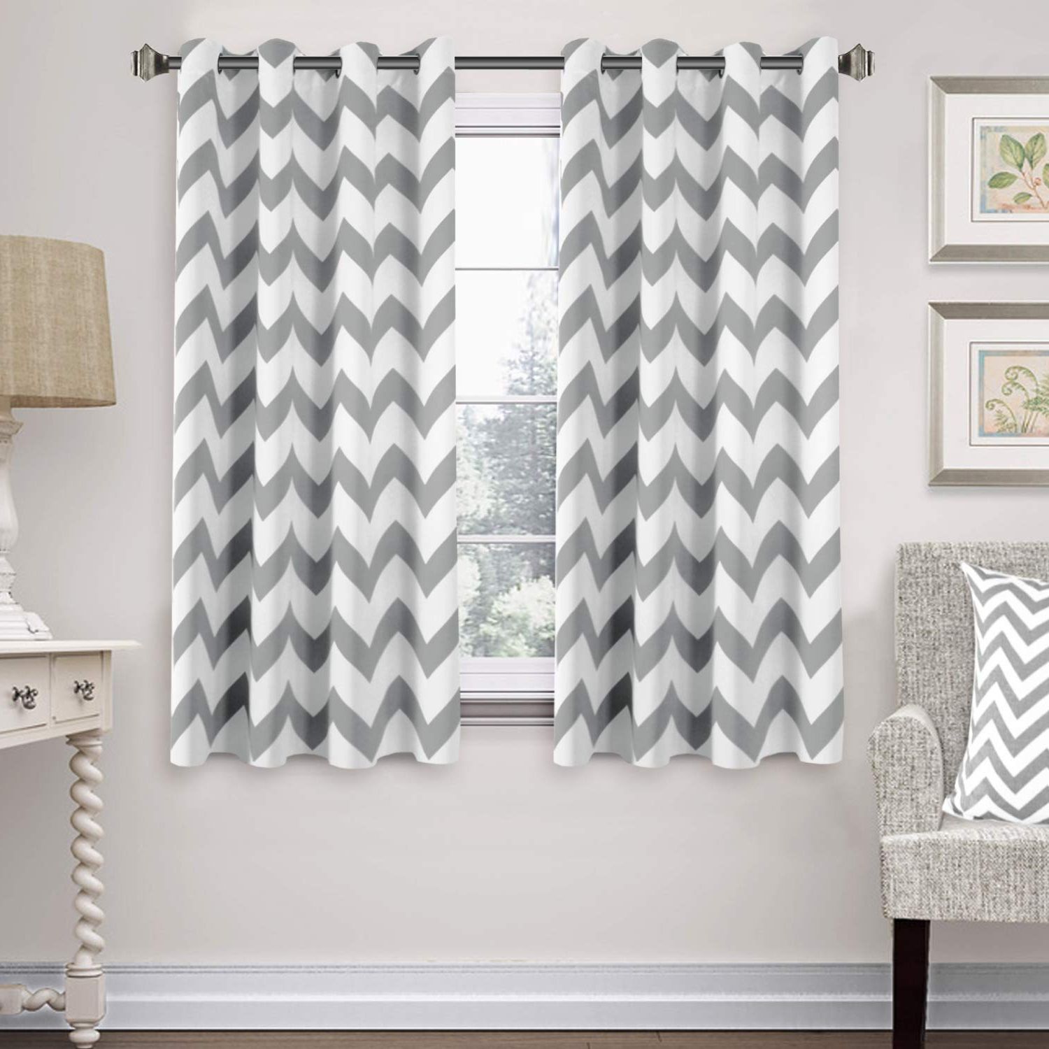 Most Recently Released Ultimate Blackout Short Length Grommet Curtain Panels Regarding Flamingo P Chevron Print Blackout Curtain For Bedroom Thermal Insulated  Ultimate Soft Textured Grommet Window Treatment Panel For Living Room, 52"  W X (View 16 of 20)