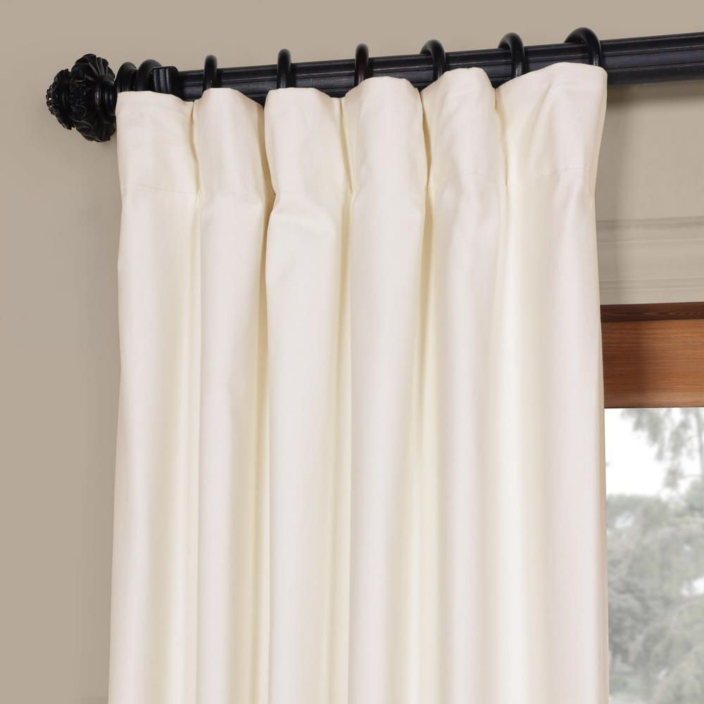 Most Up To Date Exclusive Fabrics & Furnishings Fresh Popcorn Ivory Solid Cotton Blackout  Curtain – 50 In. W X 84 In (View 6 of 20)