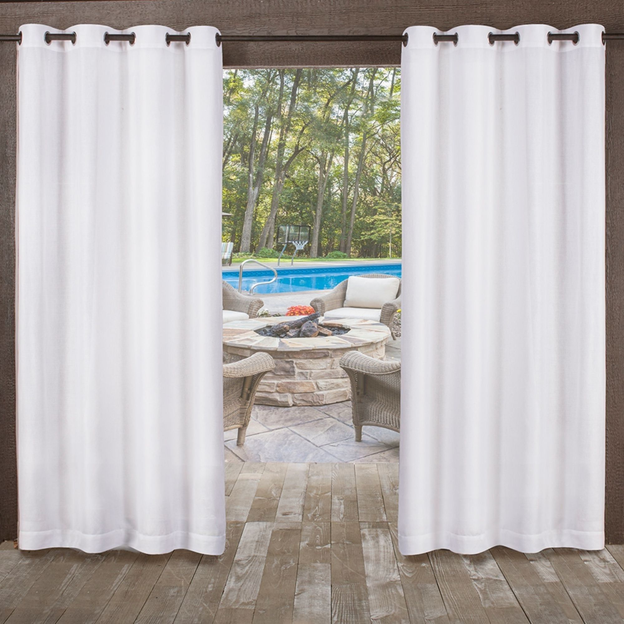Newest Ati Home Miami Indoor/outdoor Grommet Top Curtain Panel Pair With Indoor/outdoor Solid Cabana Grommet Top Curtain Panel Pairs (View 19 of 20)